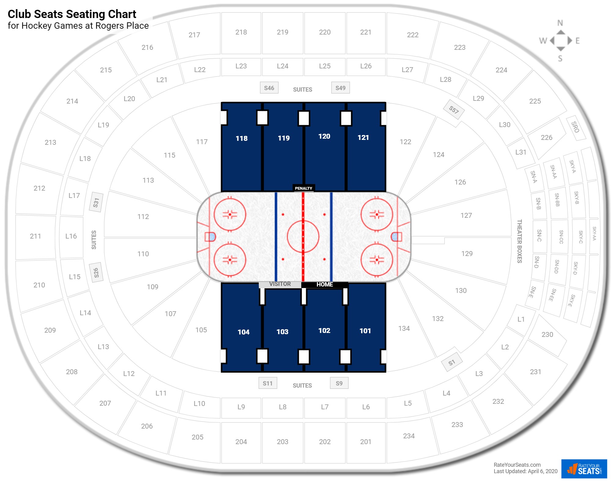 Rogers Arena Club Seats Chart