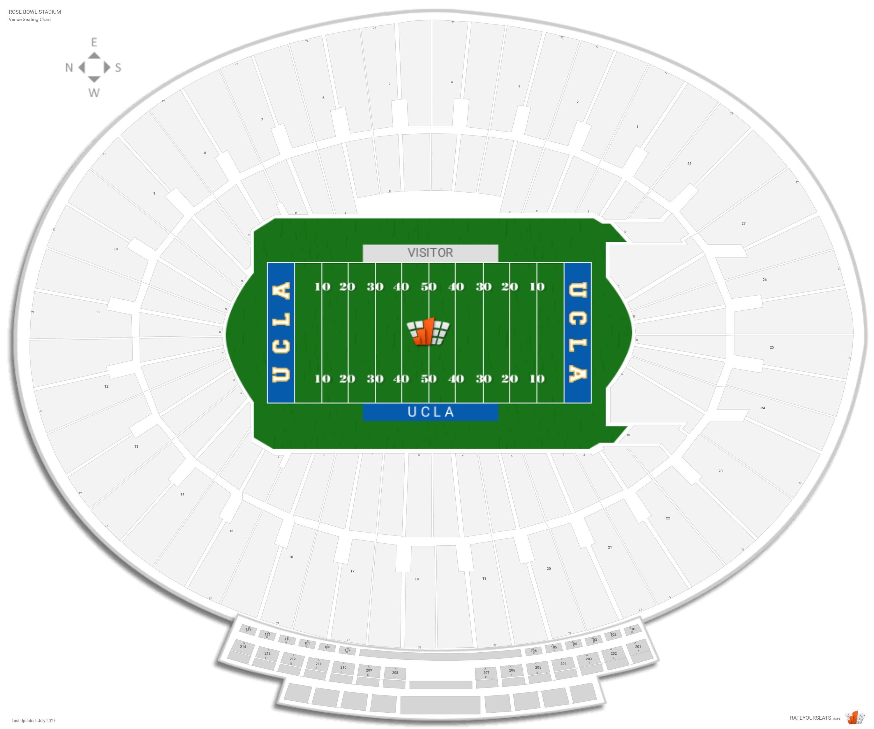 Rose Bowl Pasadena Ca Seating Chart