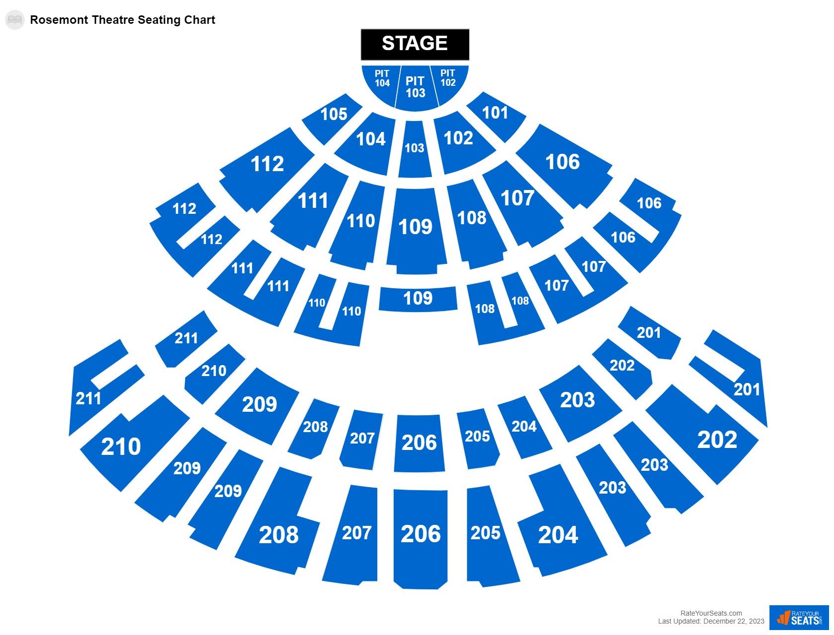 Rosemont Theatre Seating Chart Rateyourseats Com