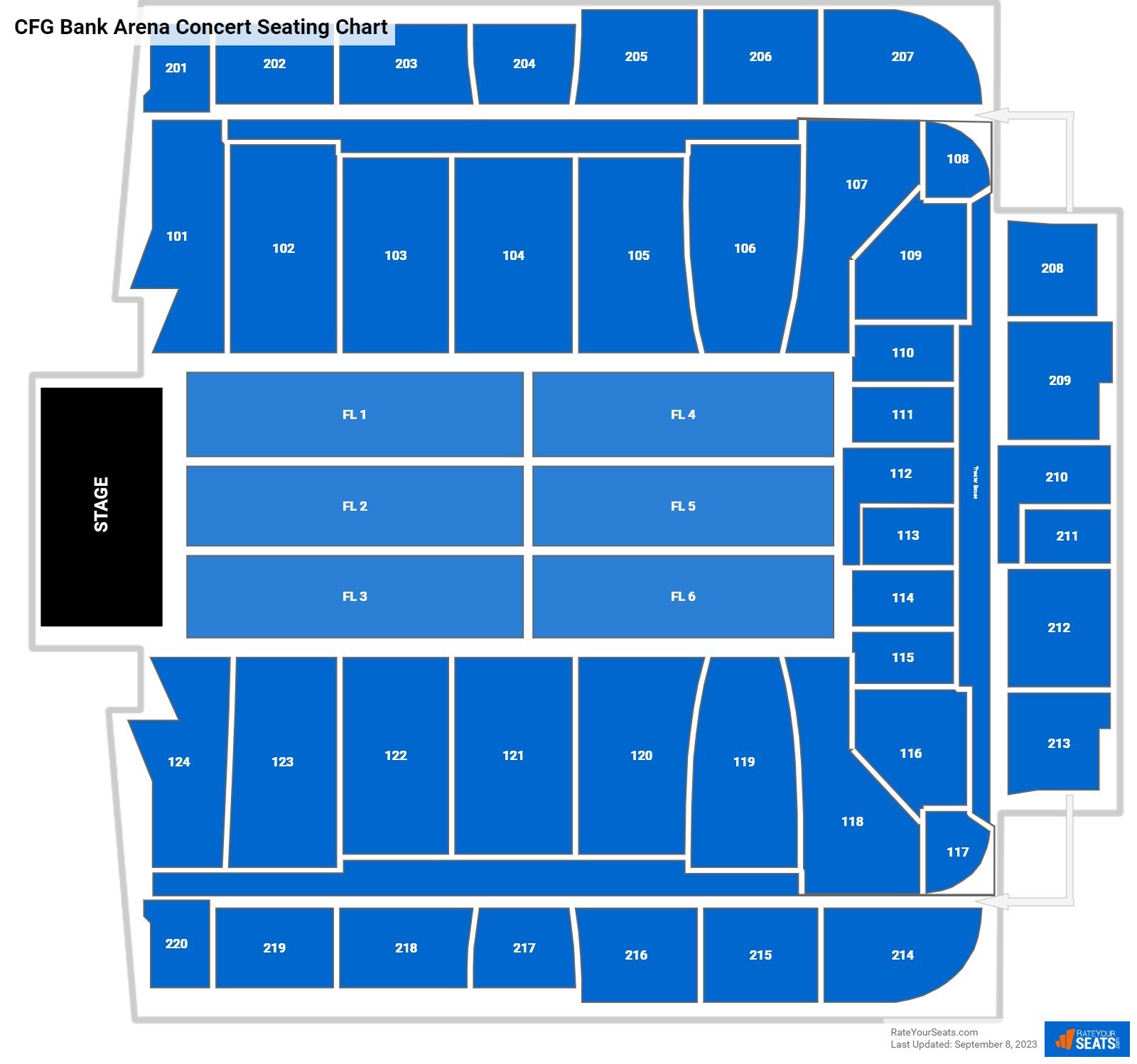 CFG Bank Arena Concert Seating Chart