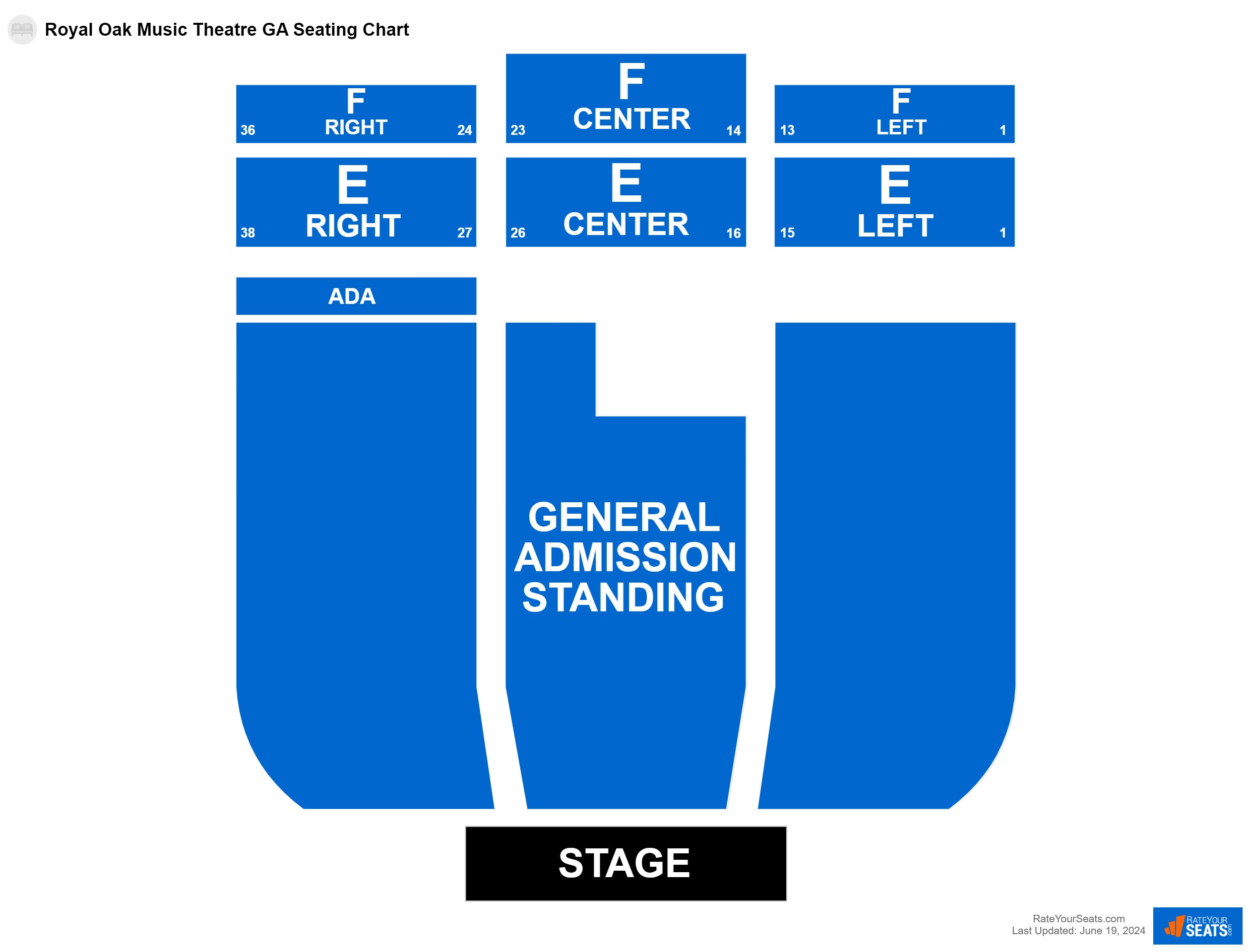 Interactive seating chart Concert seating chart at Royal Oak Music Theatre