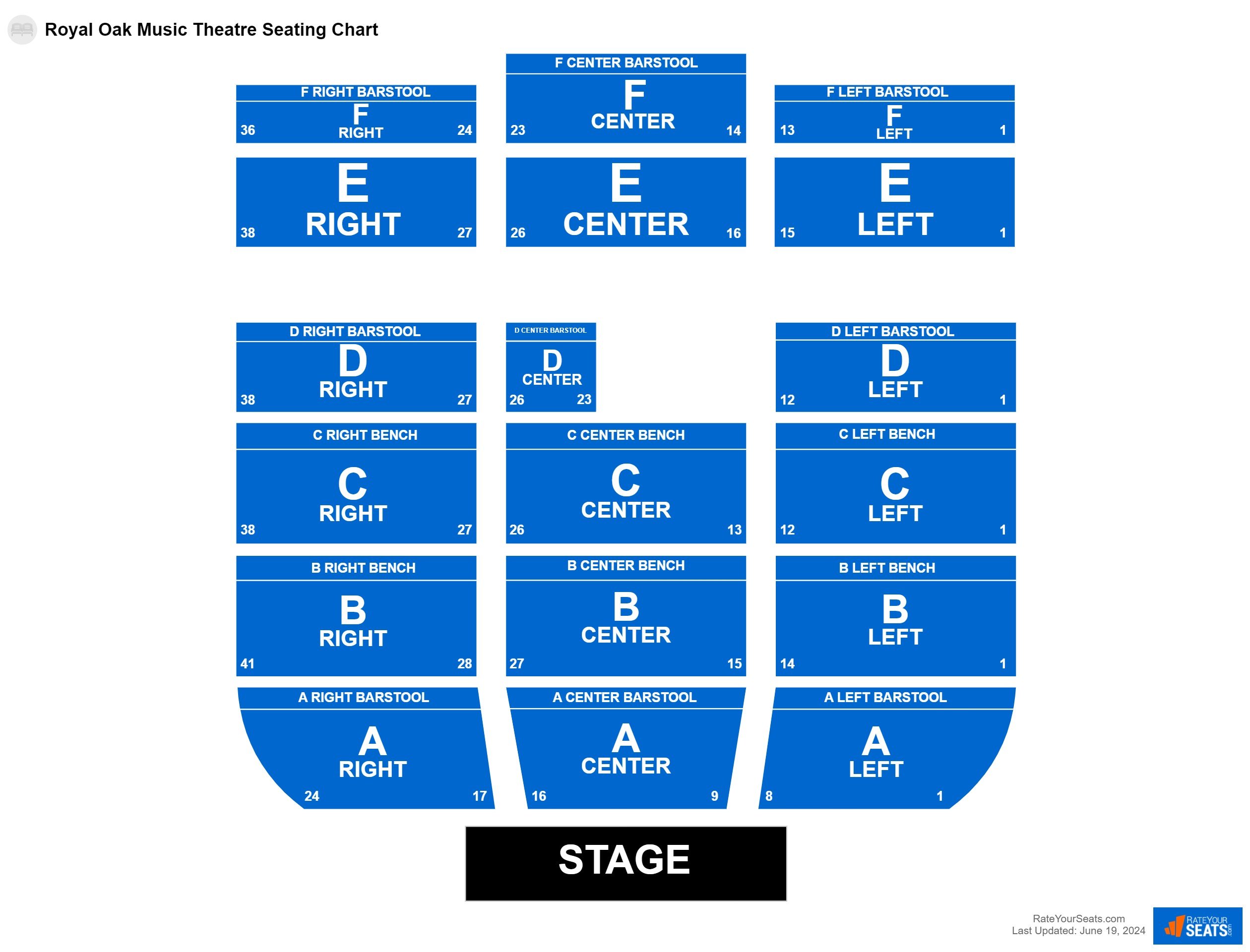 Interactive seating chart Comedy seating chart at Royal Oak Music Theatre