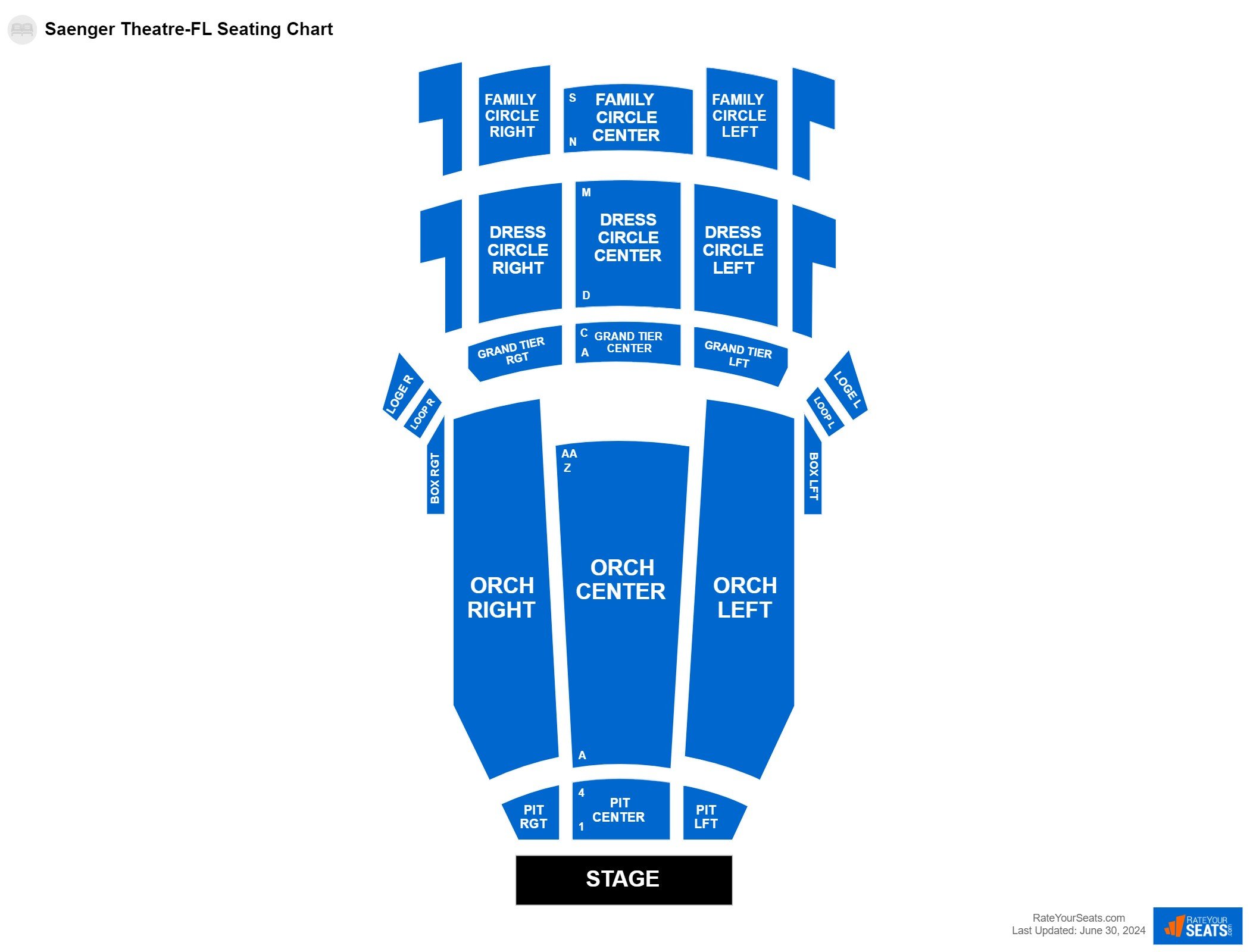 Interactive seating chart Comedy seating chart at Saenger Theatre-FL