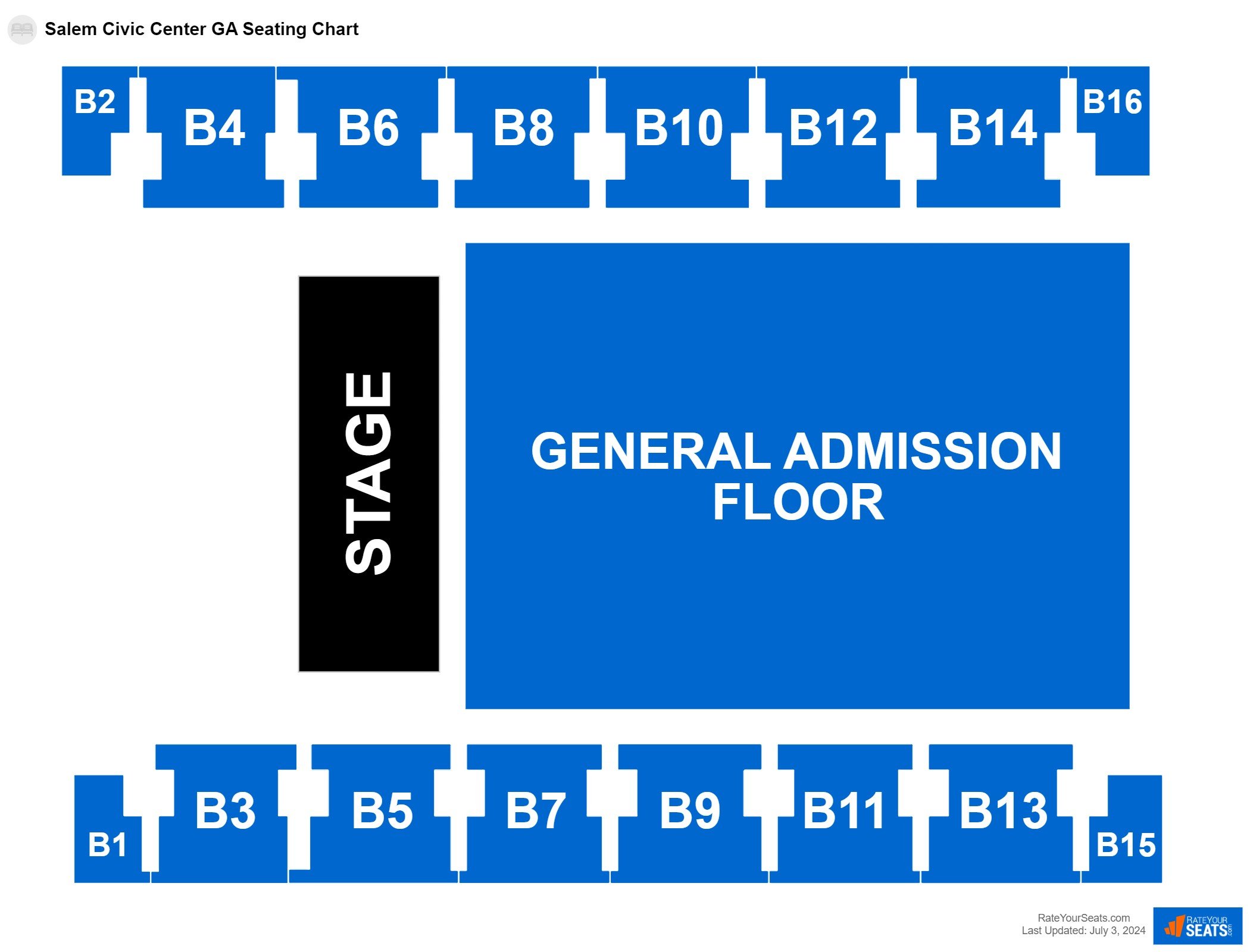 Interactive seating chart Concert seating chart at Salem Civic Center