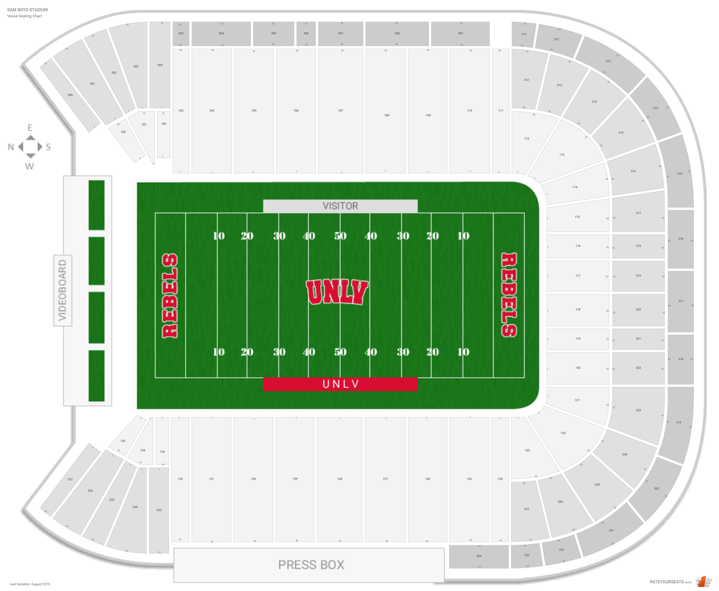 Seating Chart Sam Boyd Stadium Las Vegas