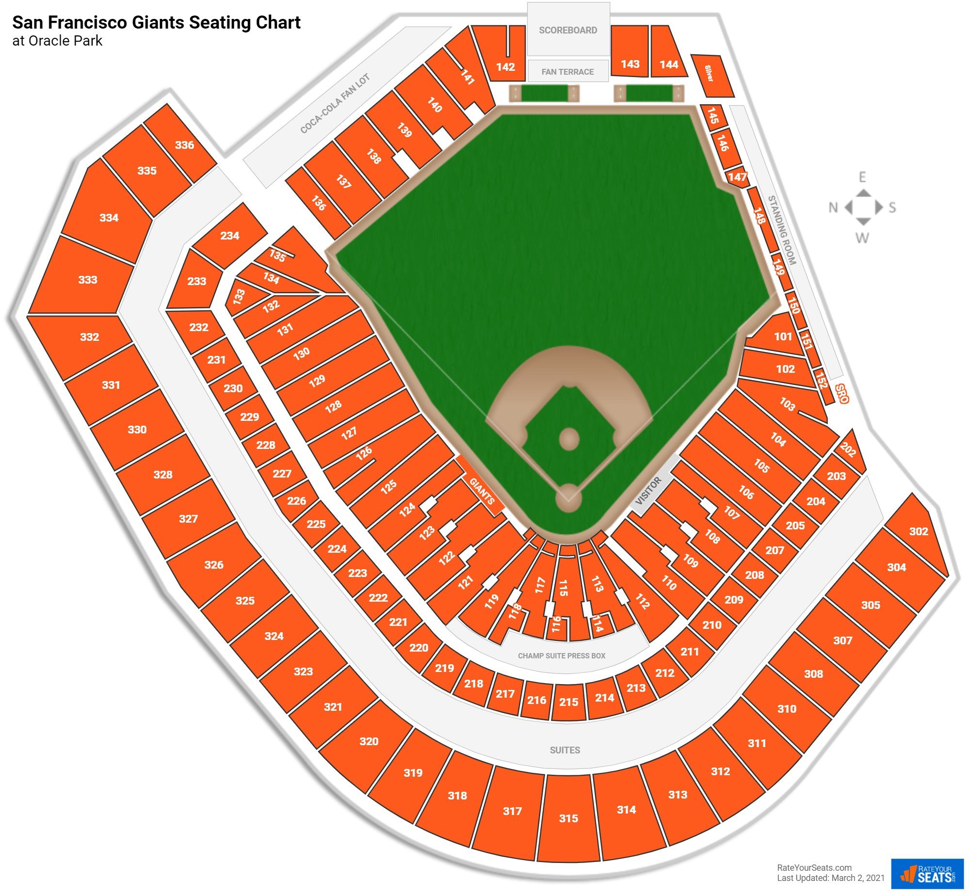 sf giants seating chart with seat numbers