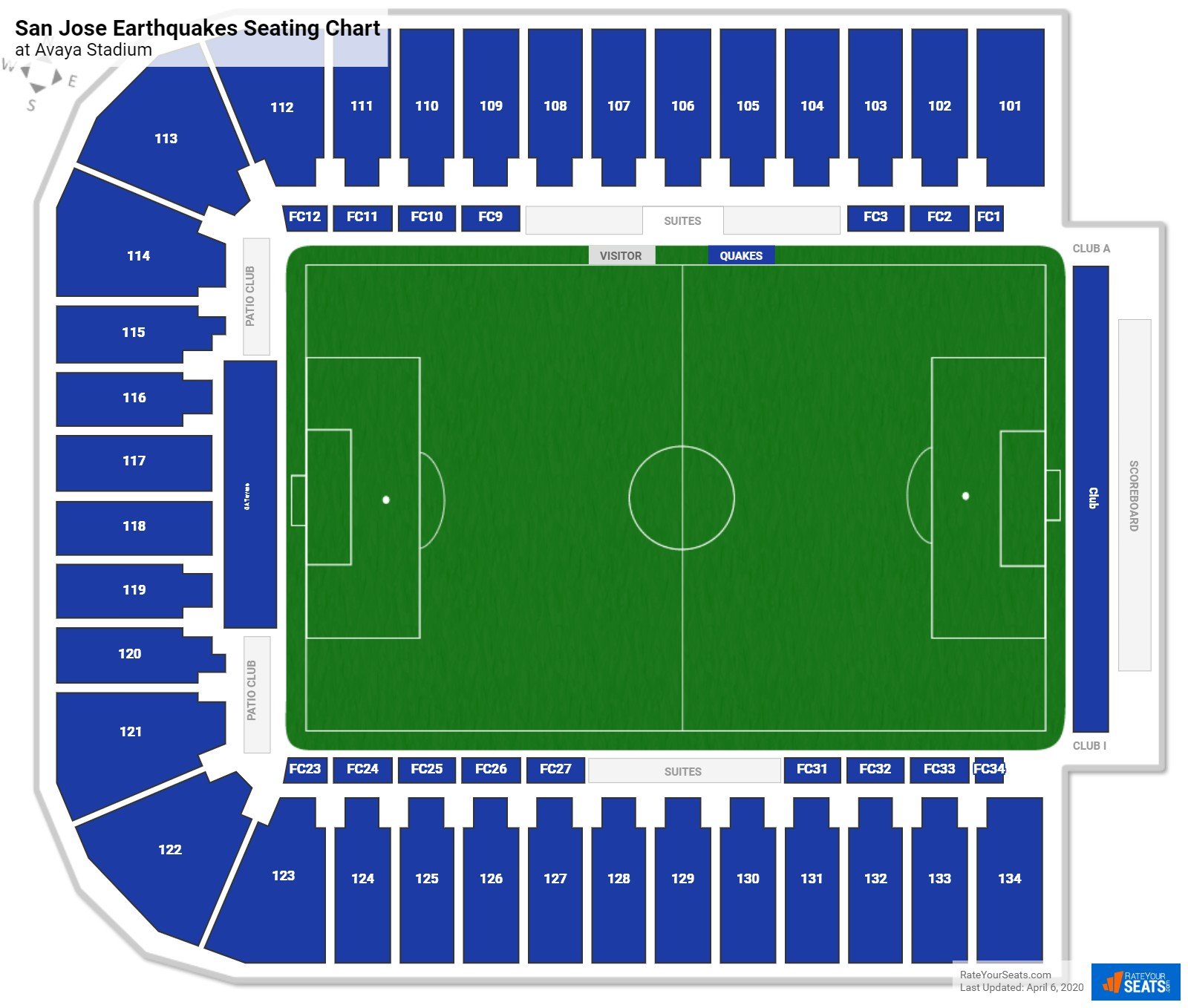 San Jose Earthquakes Seating Charts at Avaya Stadium