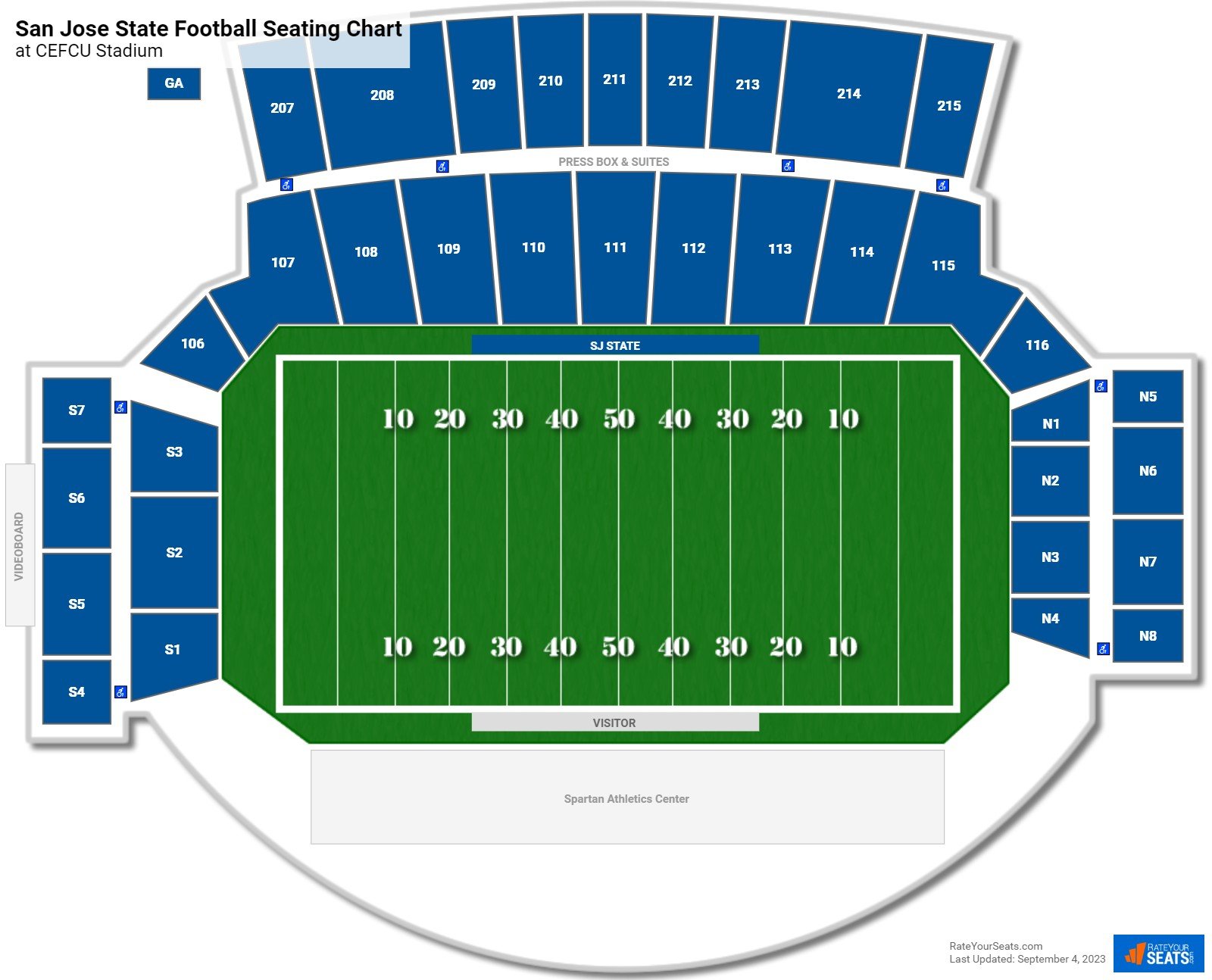 San Jose State Spartans Seating Chart at CEFCU Stadium