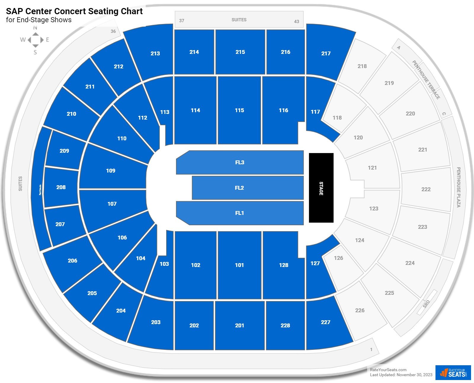 SAP Center Concert Seating Chart