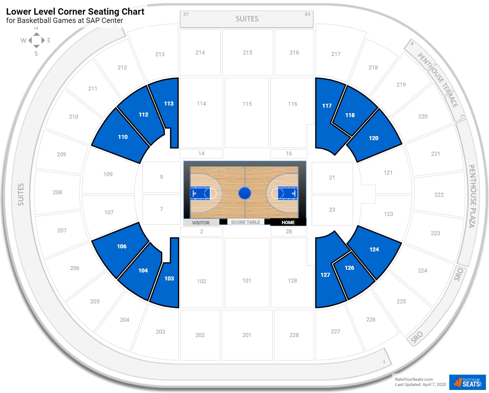 sap center basketball seating rateyourseats com san jose pavillion seating chart