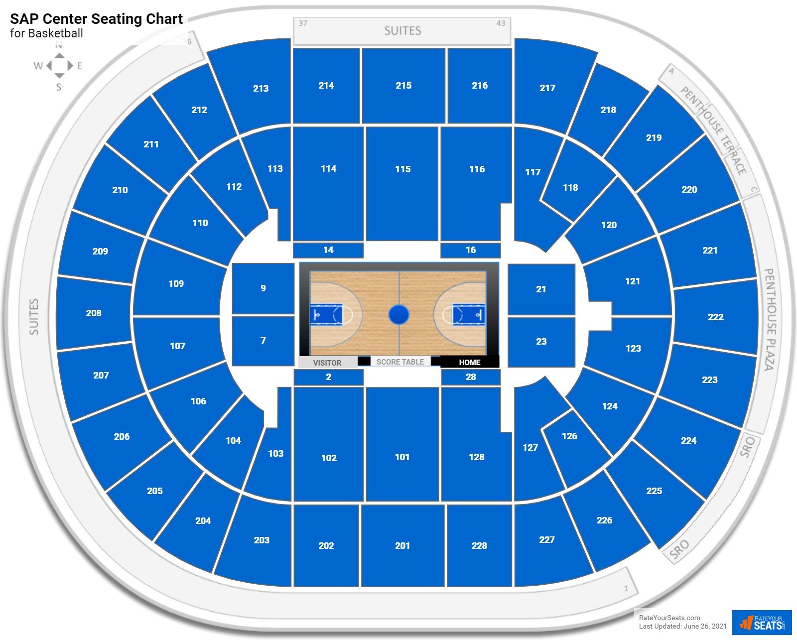 Section 124 at SAP Center for Basketball - RateYourSeats.com