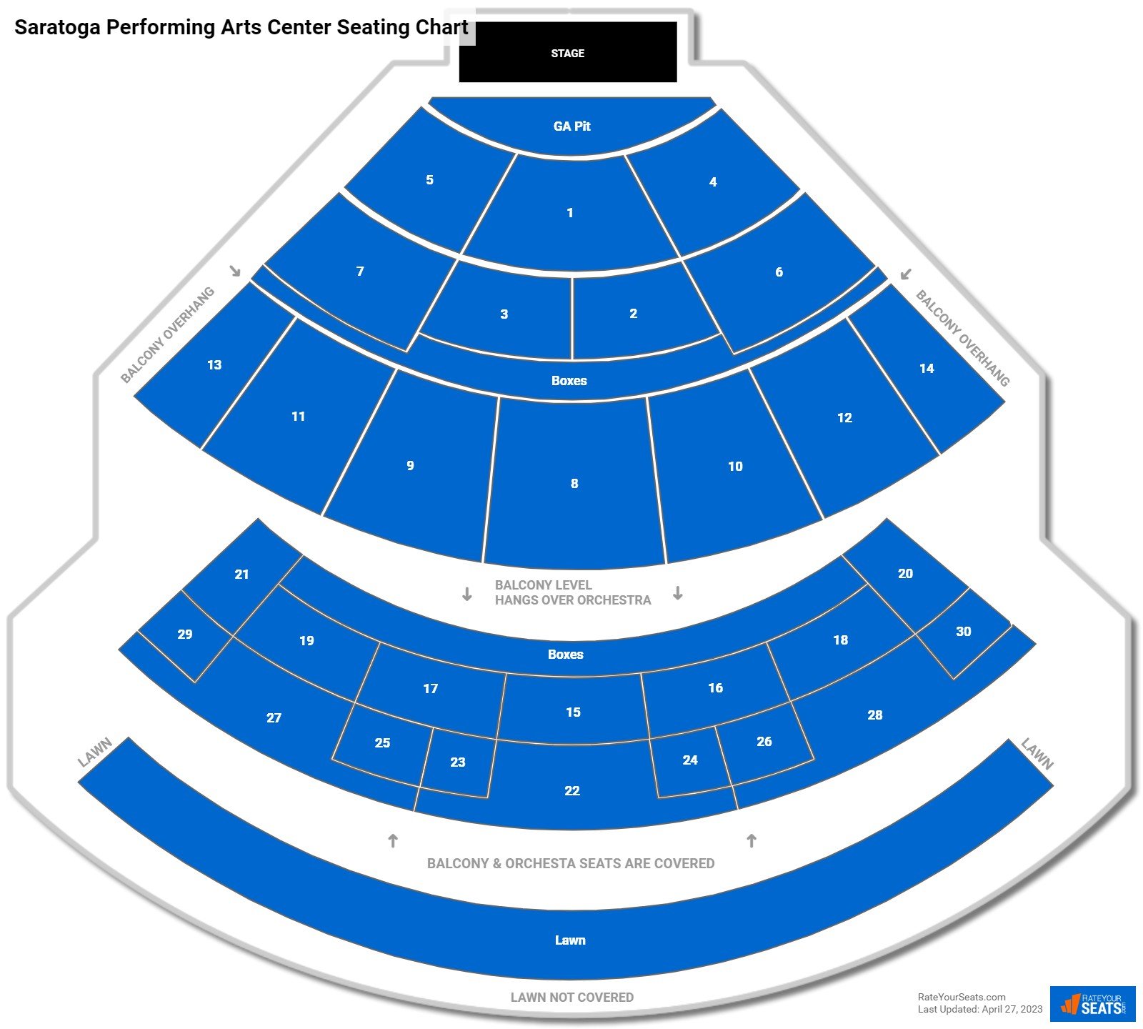 Saratoga Performing Arts Center Concert Seating Chart