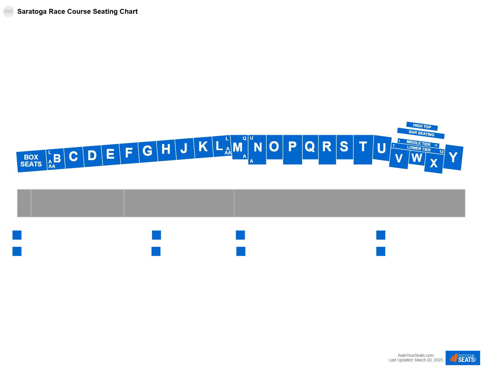 Interactive seating chart Concert seating chart at Saratoga Race Course