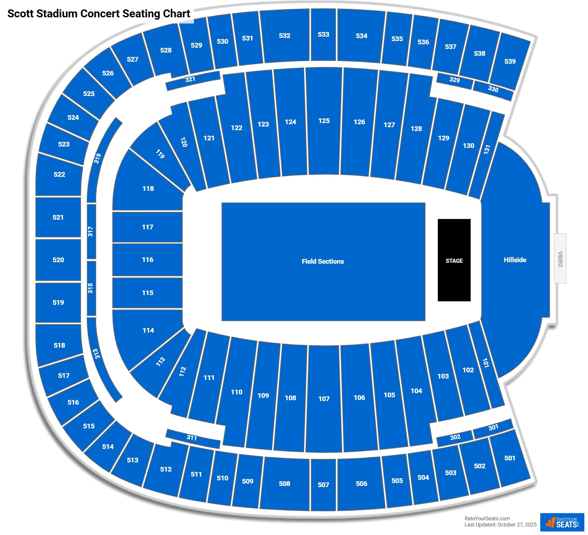 Scott Stadium Concert Seating Chart