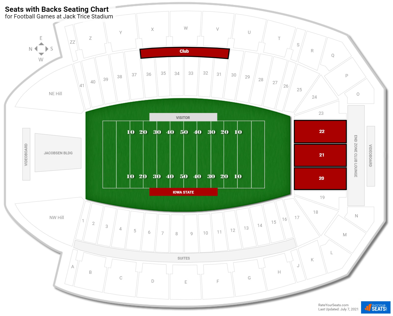 Jack Trice Stadium Seats with Backs