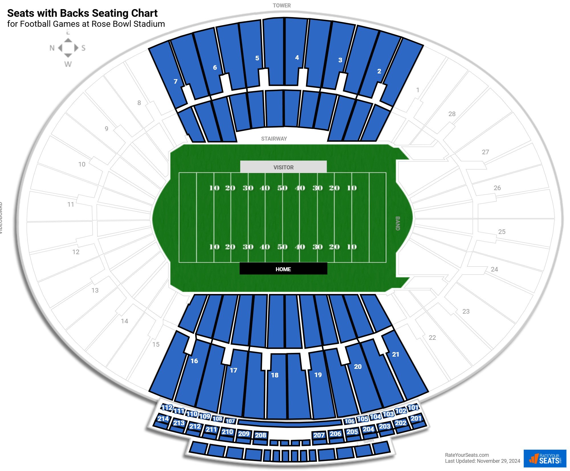 Rose Bowl Interactive Seating Chart