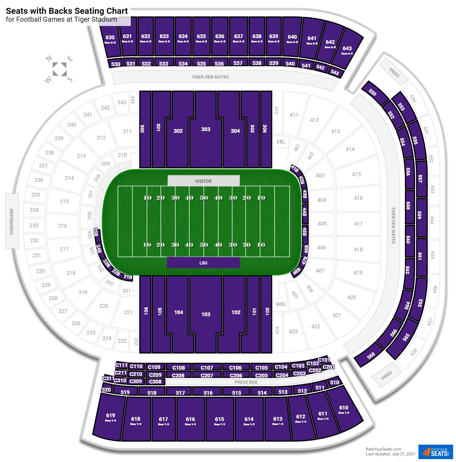 Tiger Stadium Seats With Backs