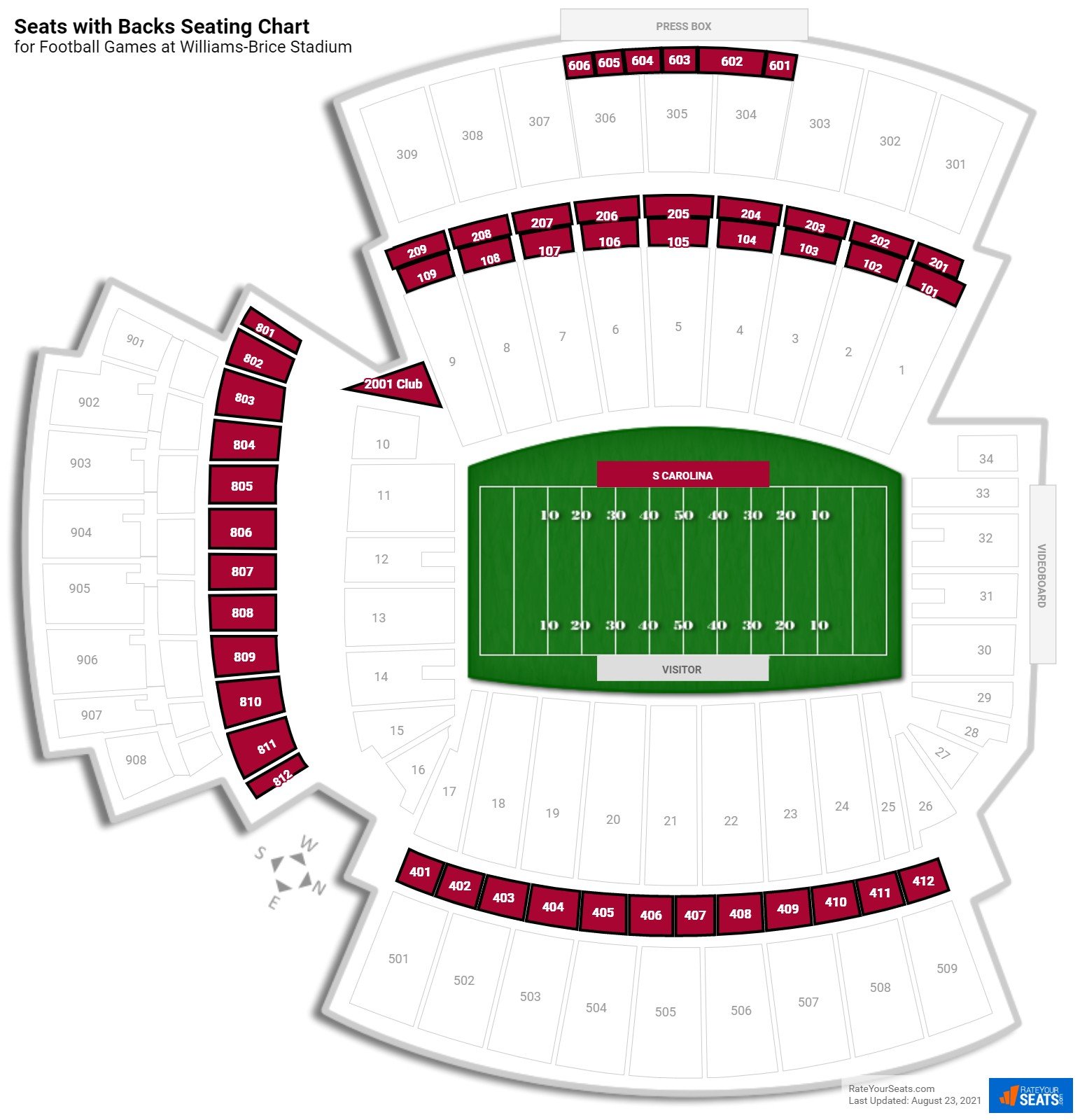 Williams Brice Stadium Seats With Backs