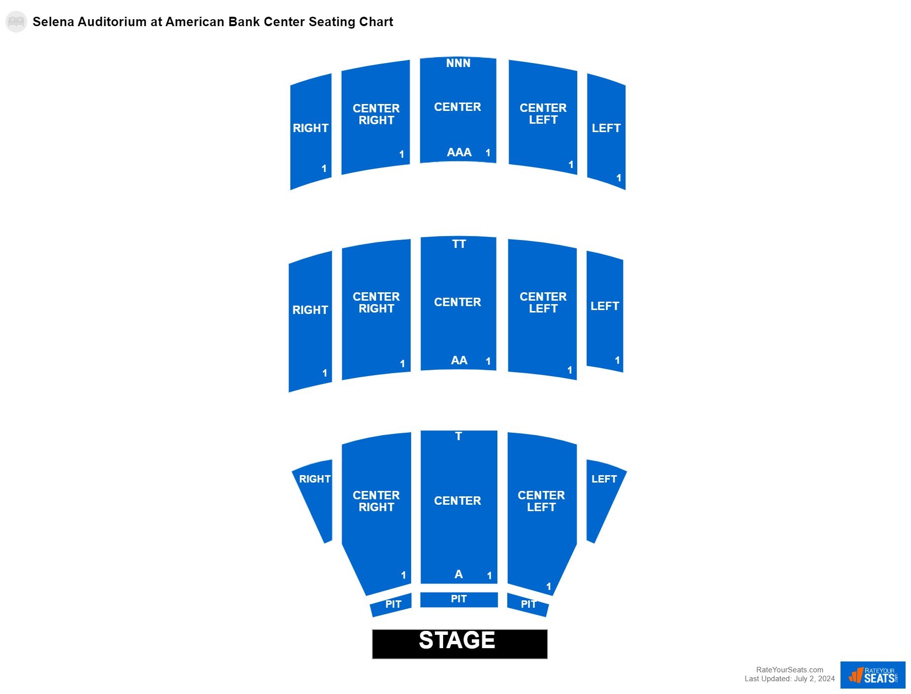 Interactive seating chart Comedy seating chart at Selena Auditorium at American Bank Center