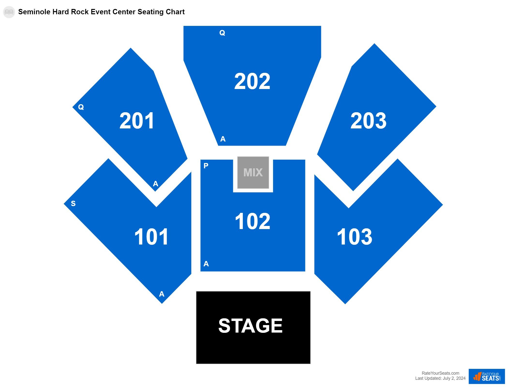 Interactive seating chart Comedy seating chart at Seminole Hard Rock Hotel and Casino - Tampa