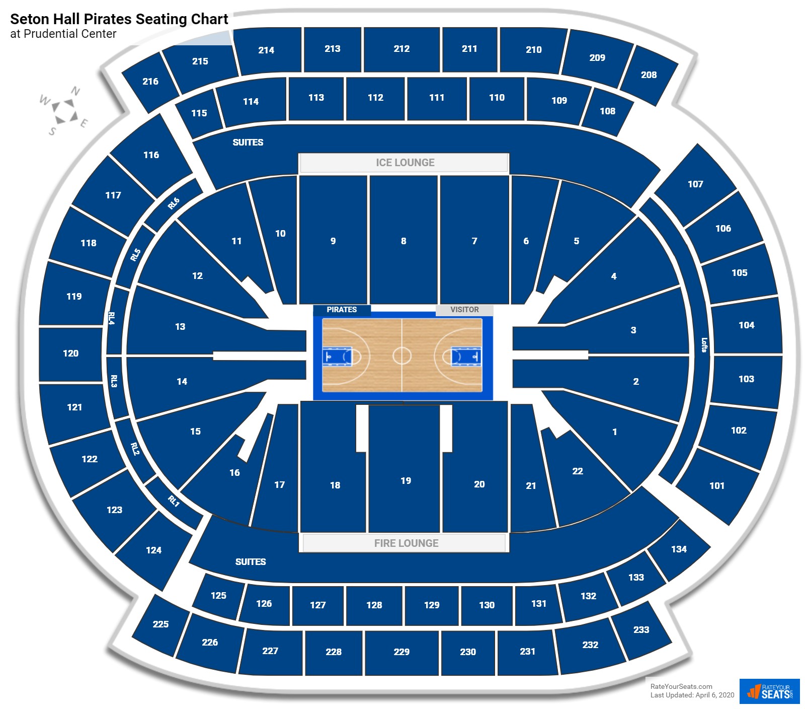Prudential Center Seating Charts for Seton Hall Basketball
