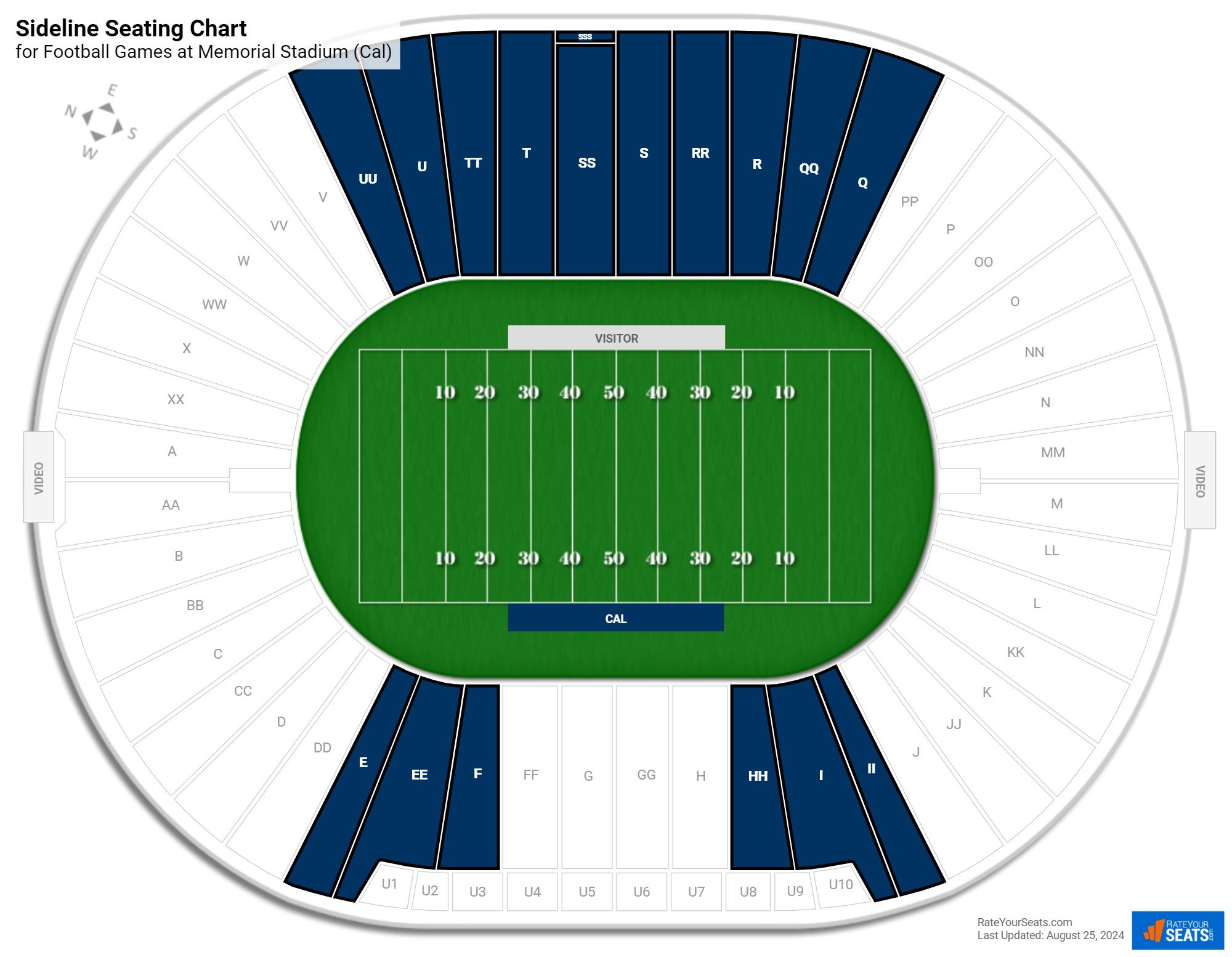 Memorial Stadium (Cal) Sideline - RateYourSeats.com