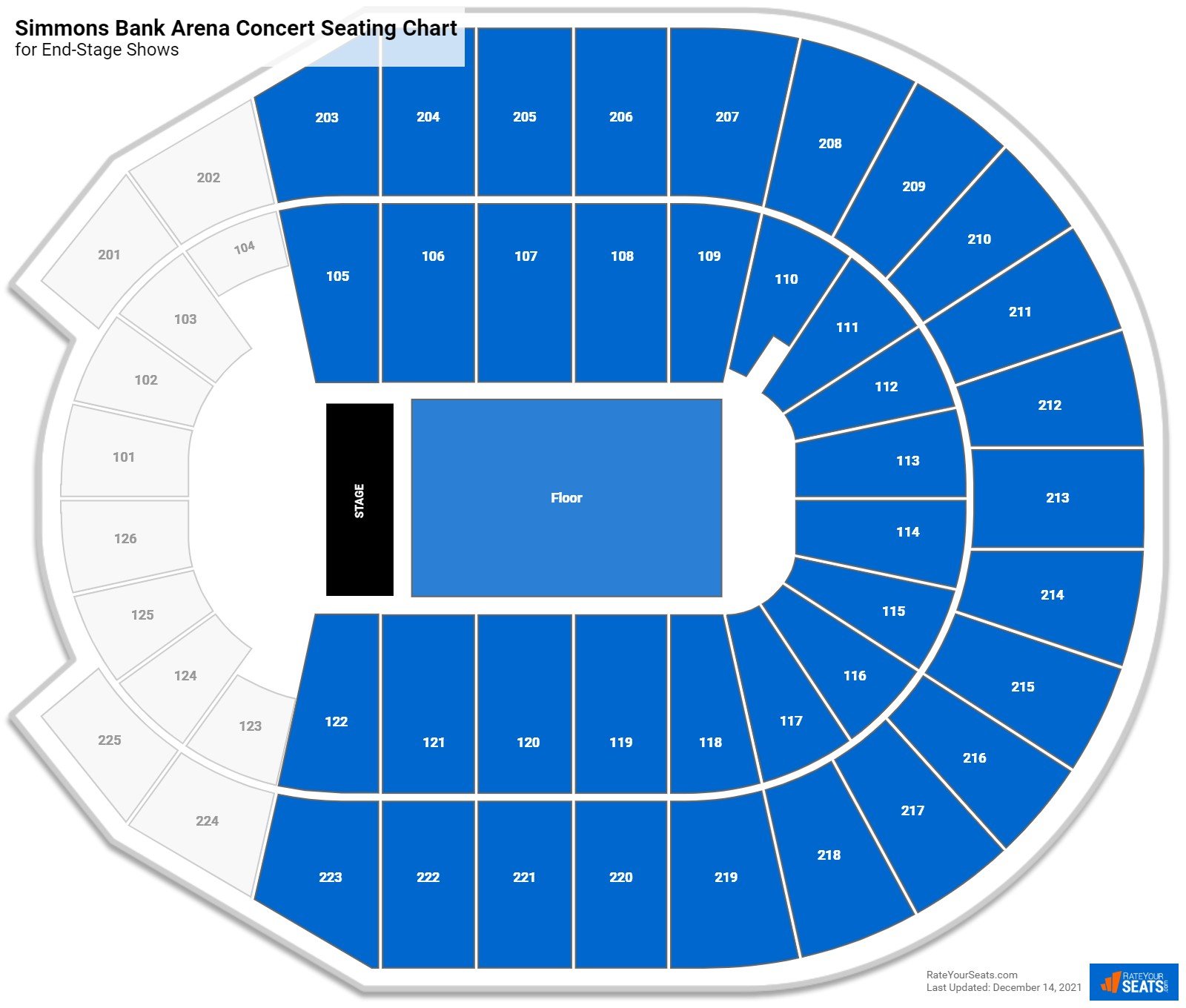 Simmons Bank Arena Concert Seating Chart