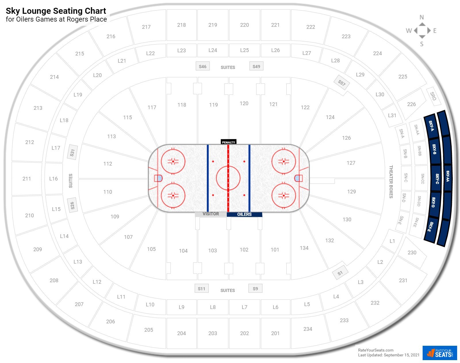 Oilers Sky Lounge Seating Chart at Rogers Place