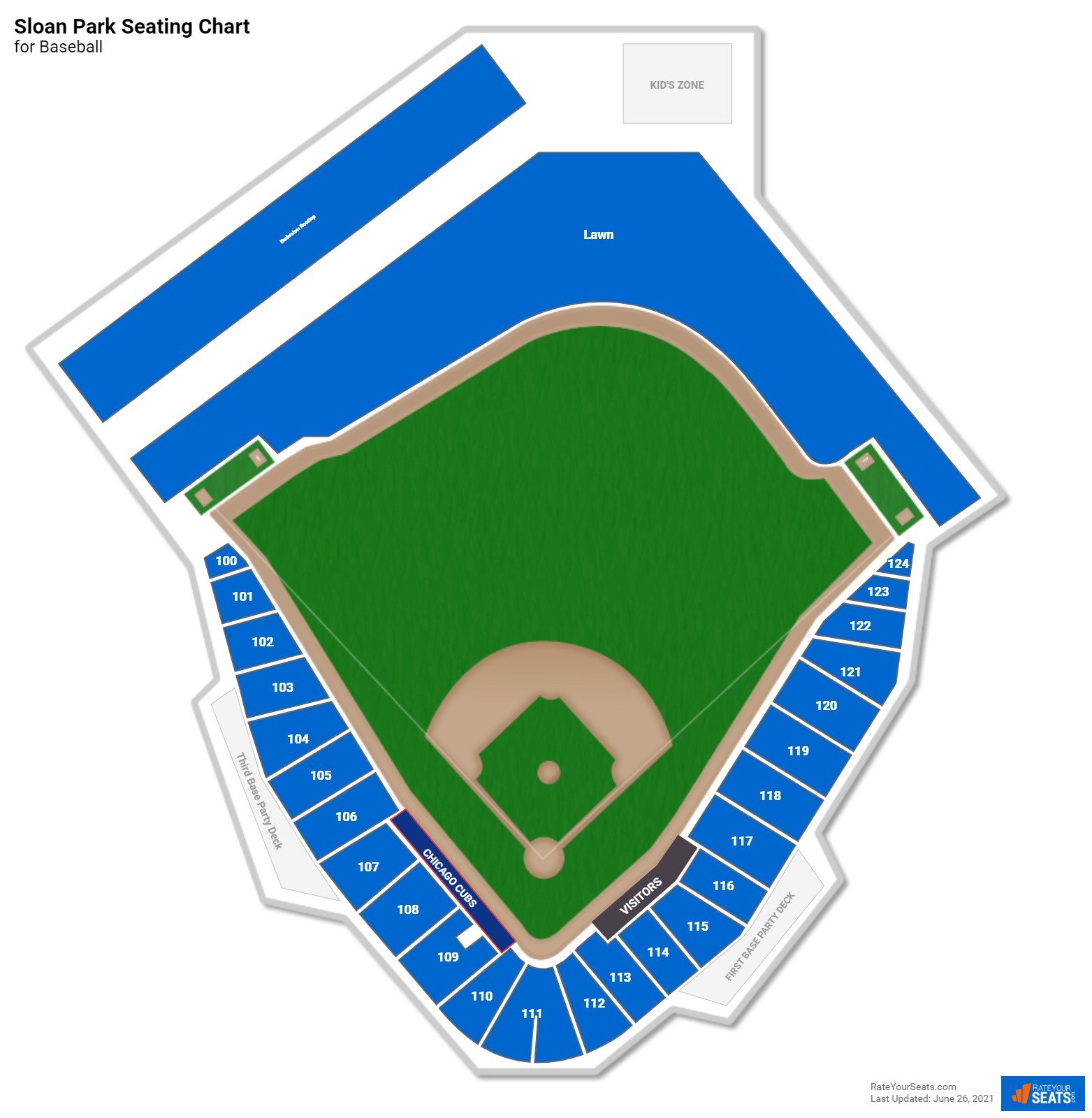 Sloan Park Baseball Seating Chart
