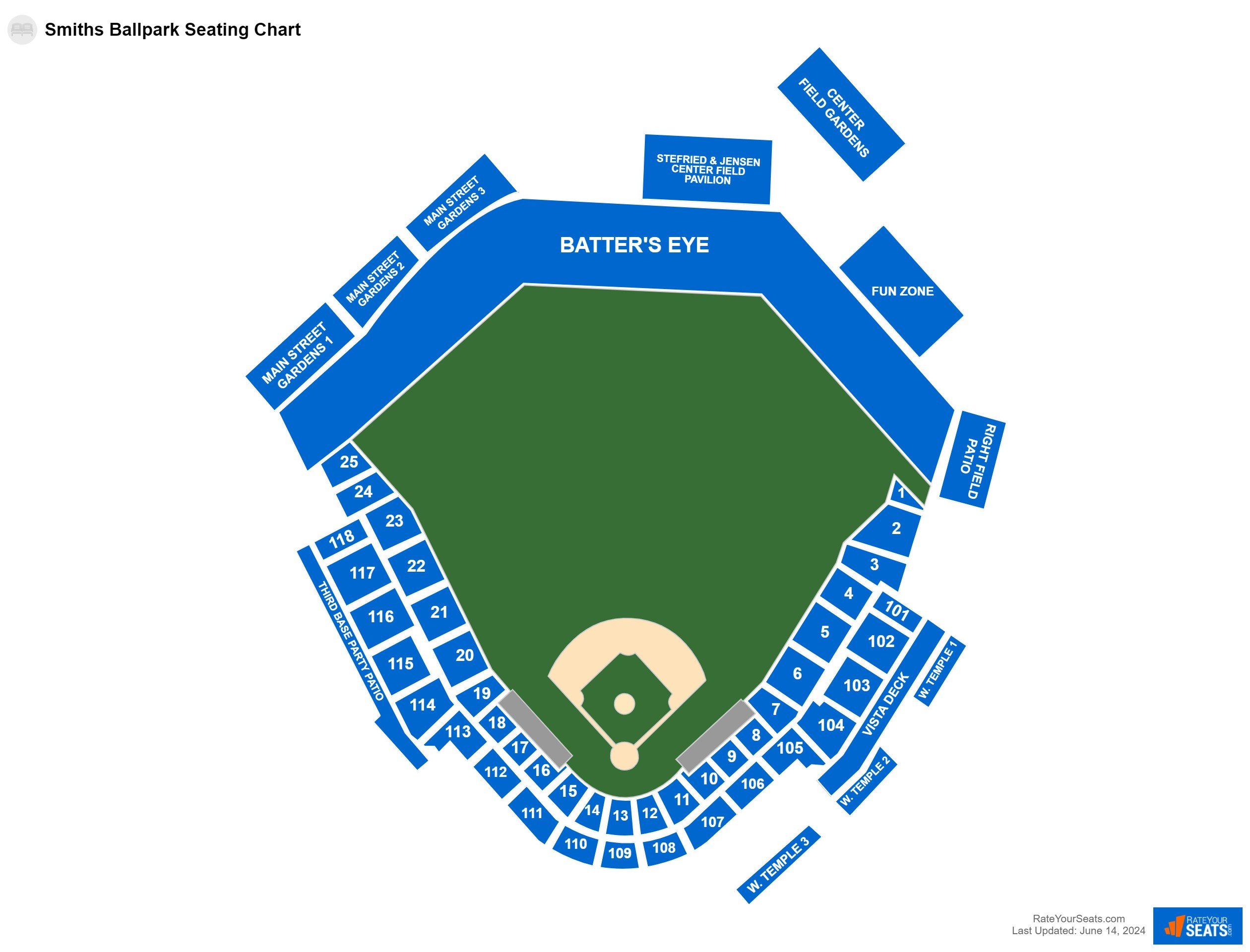 Interactive seating chart Baseball seating chart at The Ballpark at America First Square