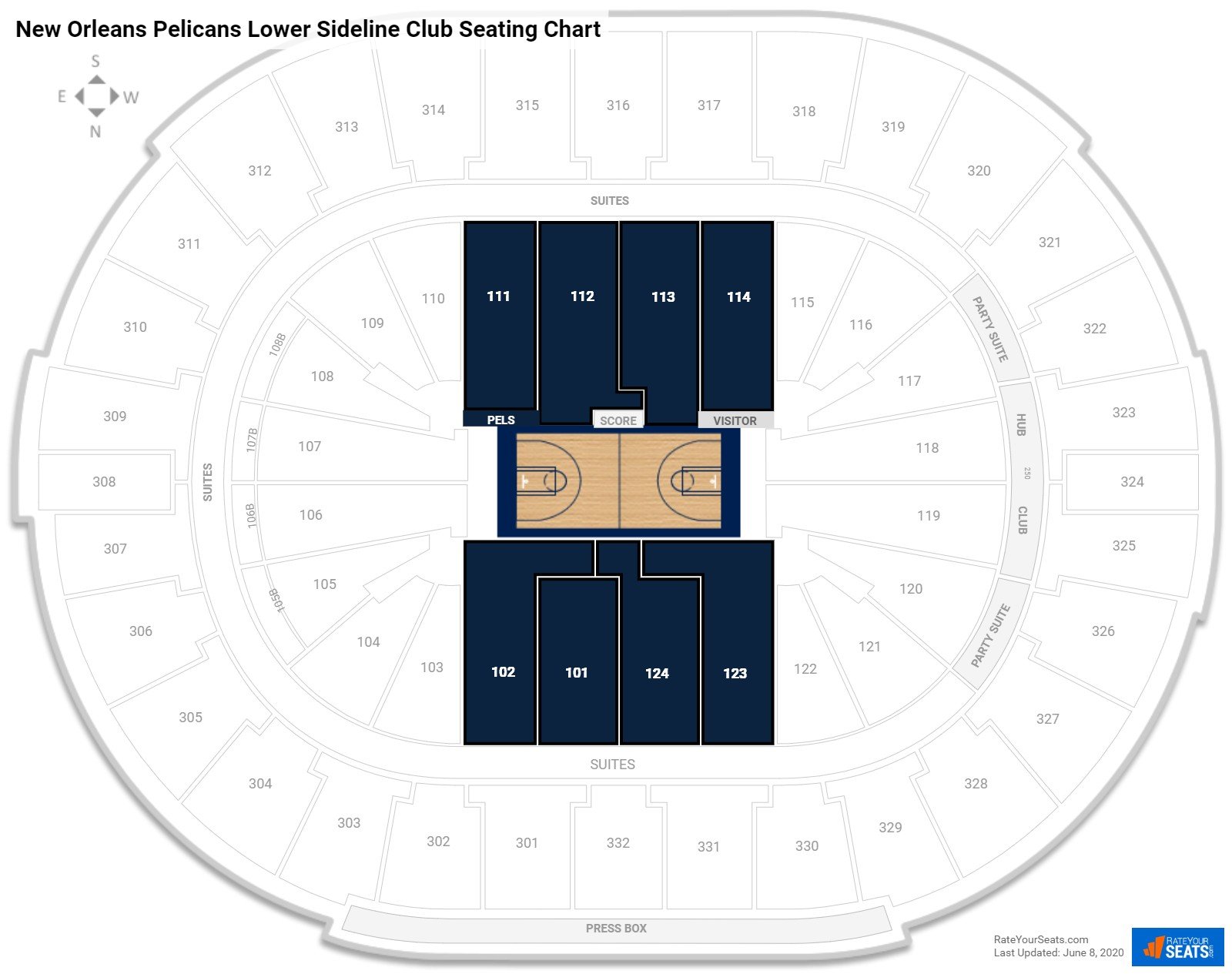 New Orleans Pelicans Seating Chart