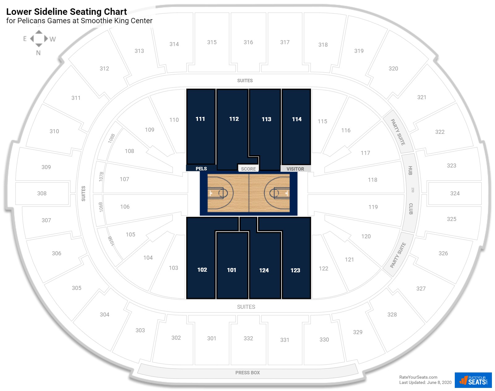 Pelicans Seating Chart