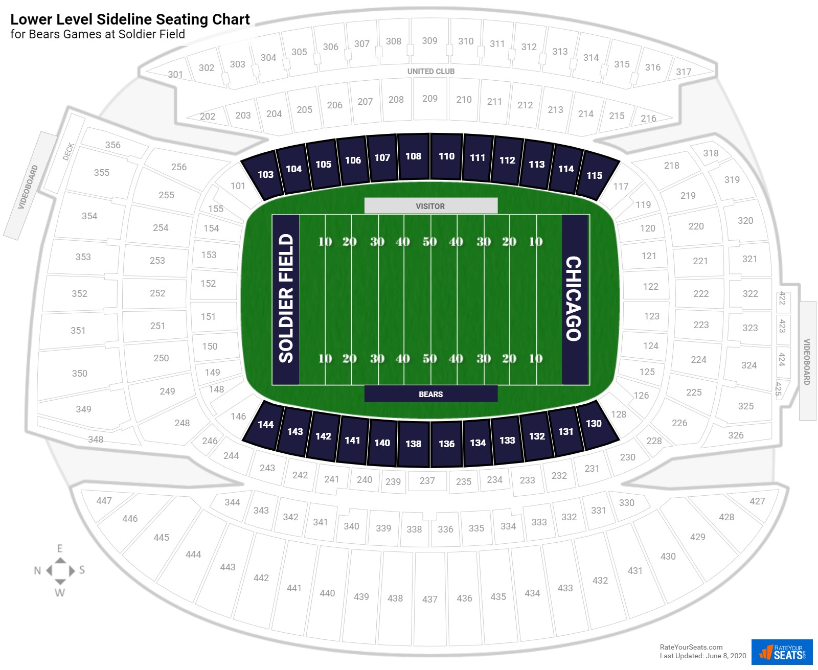 Soldier Field Seating Chart With Seat Numbers