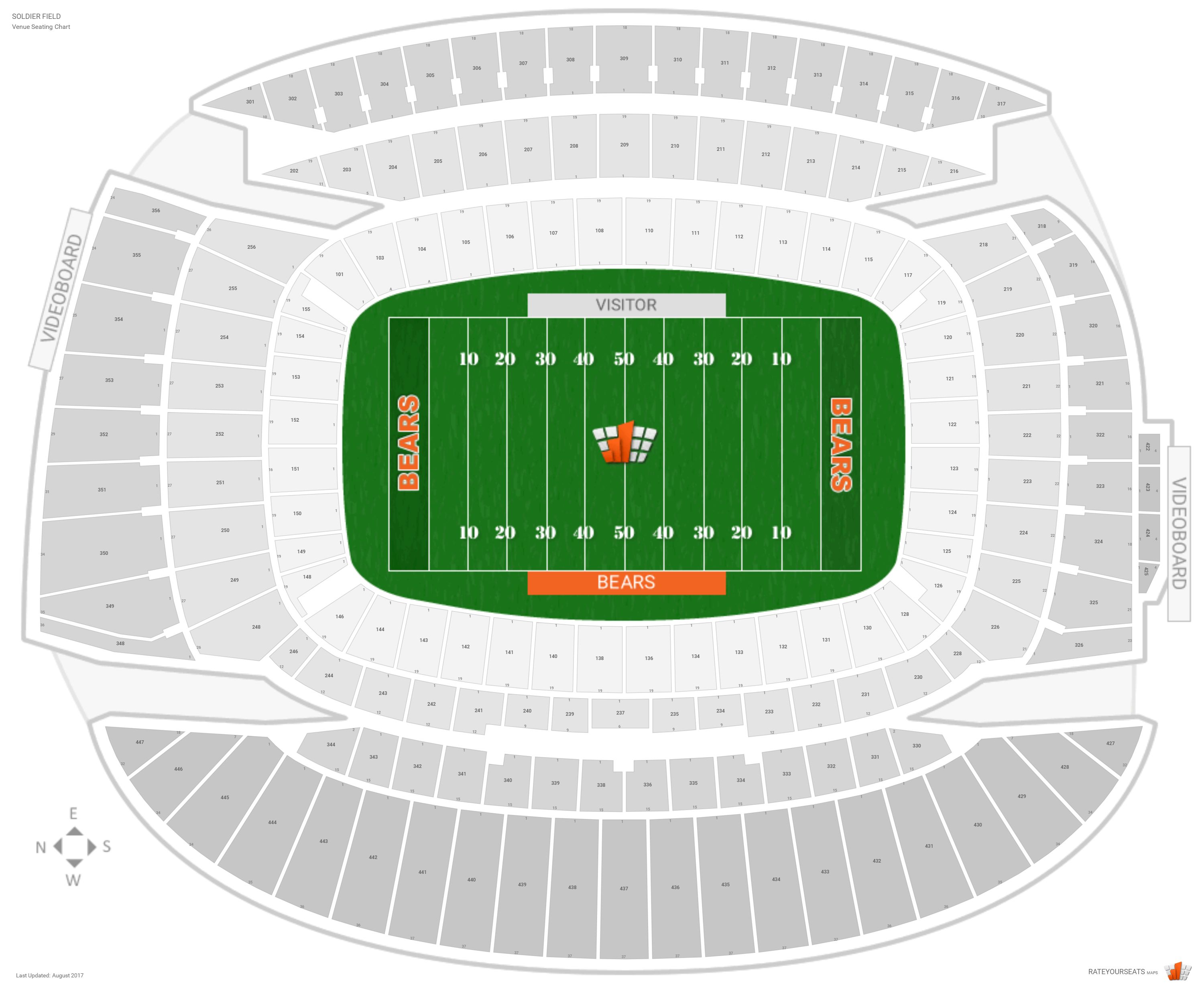 Chicago Bears Football Stadium Seating Chart