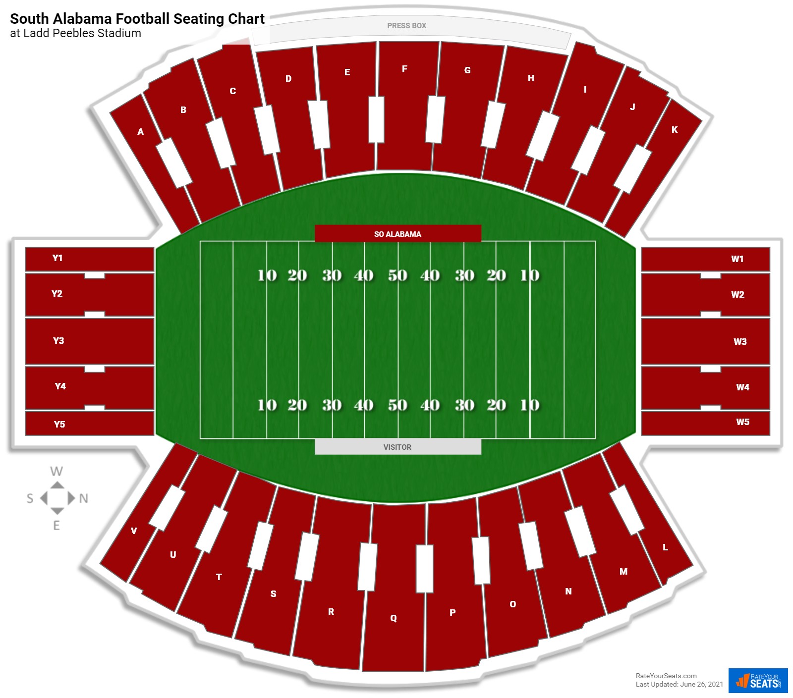 Ladd Peebles Stadium Football Seating Chart