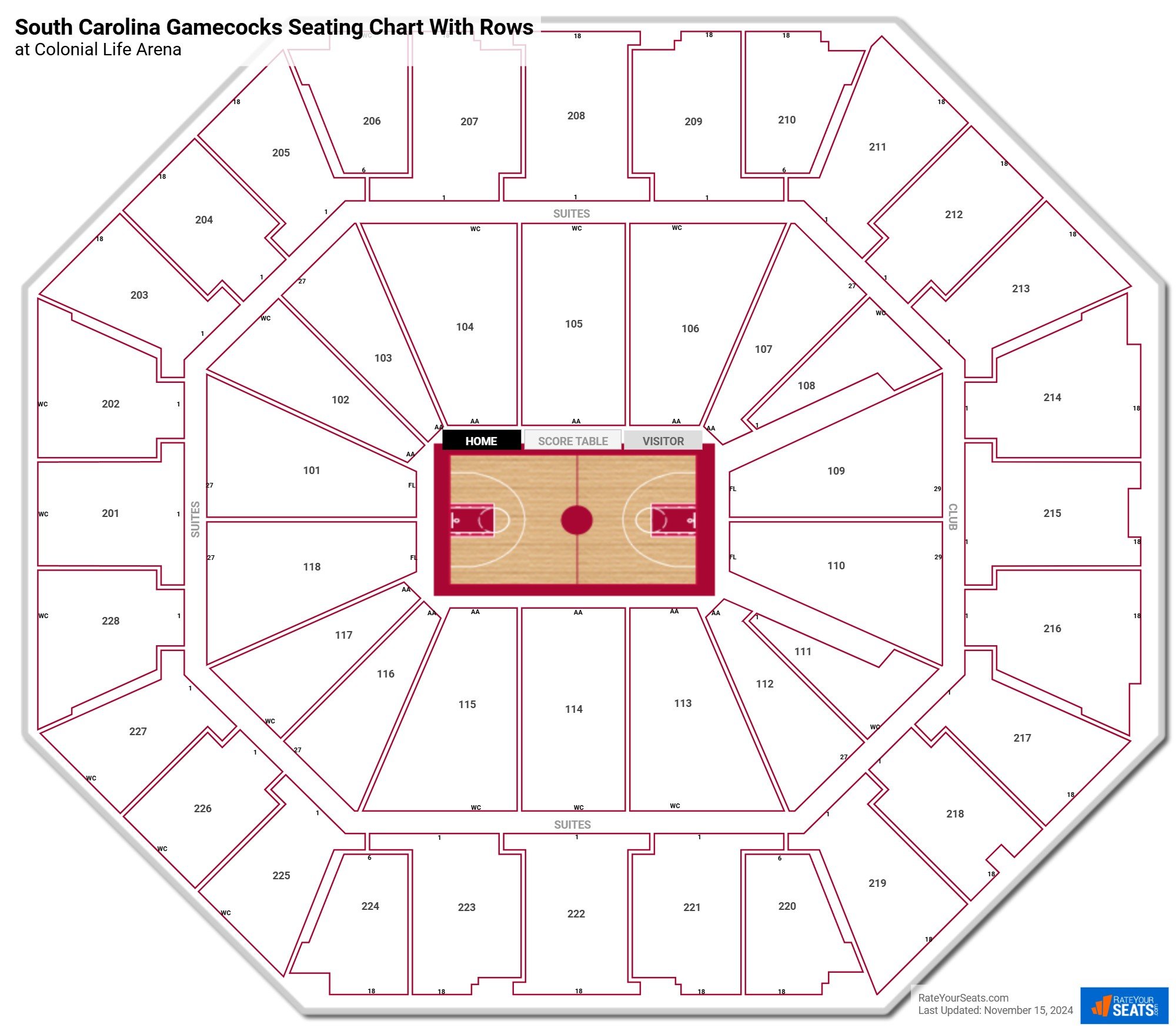 Colonial Life Arena Seating Charts
