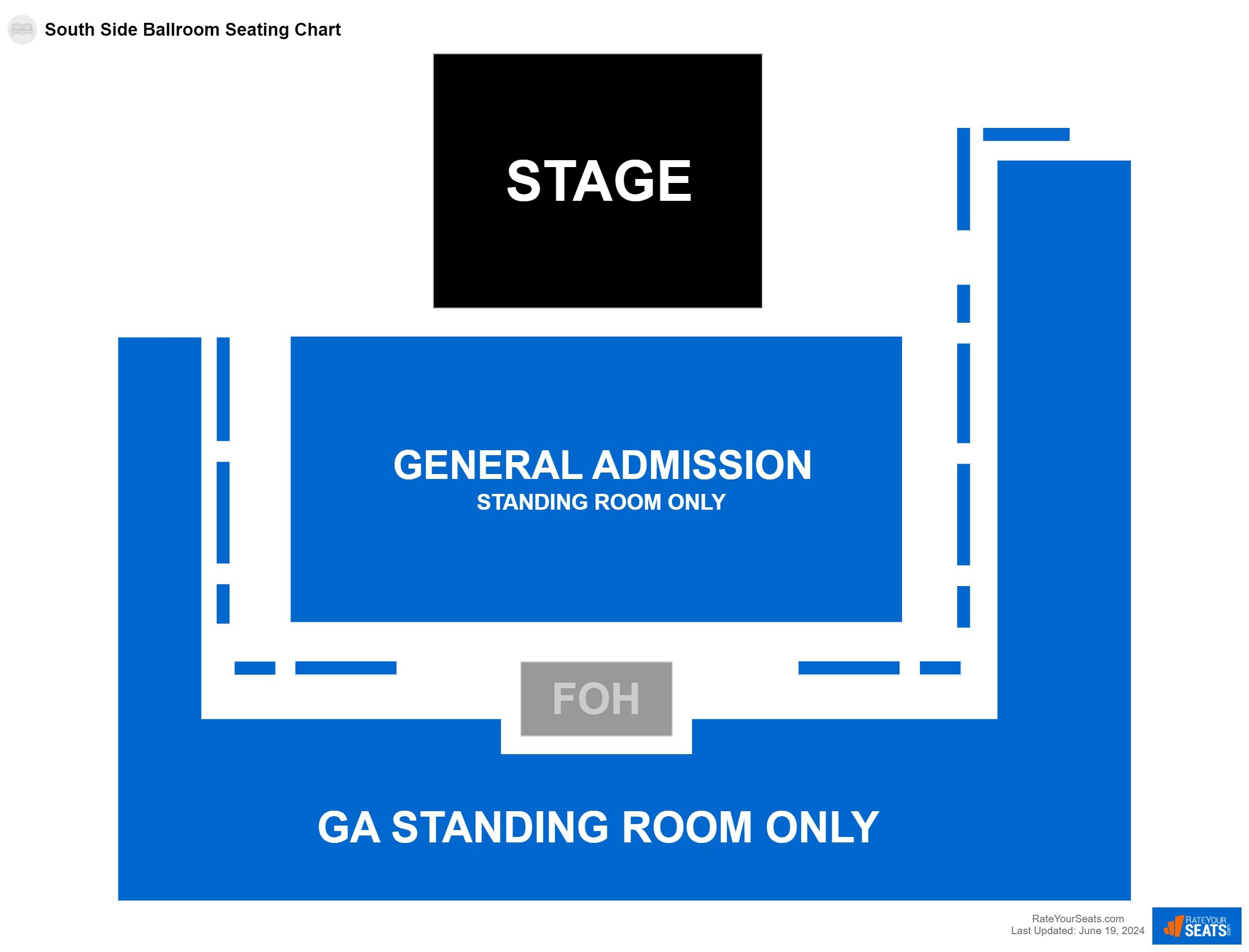 Interactive seating chart Concert seating chart at South Side Ballroom