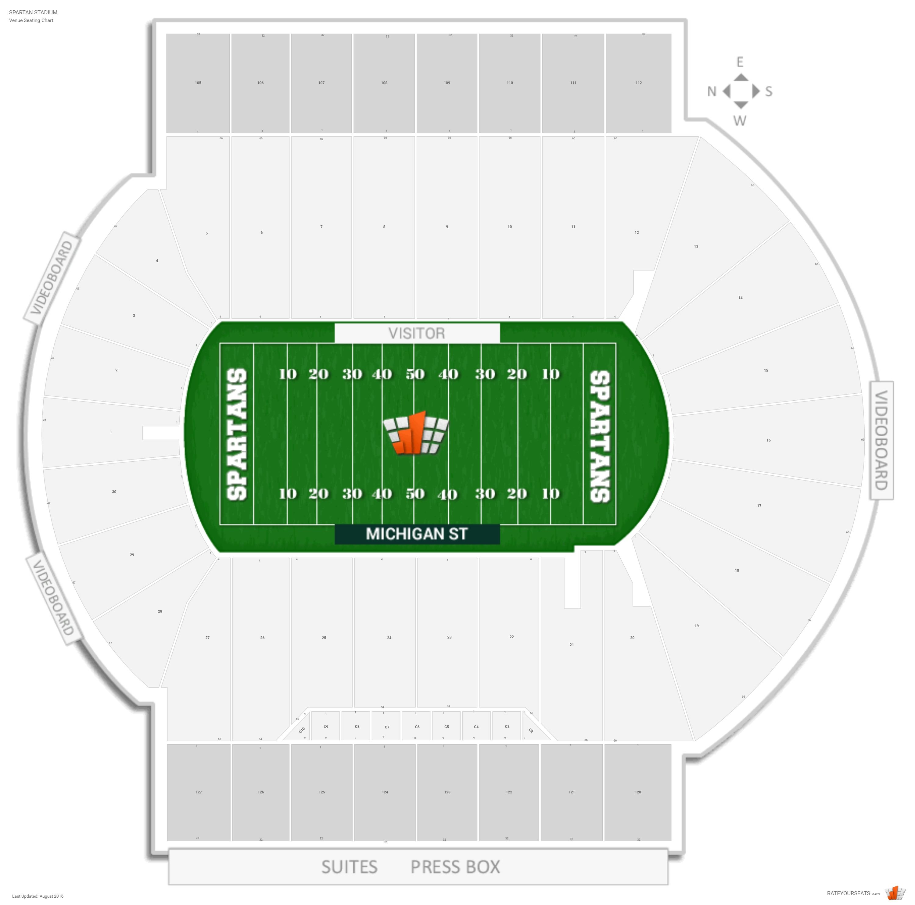 Michigan State Spartans Football Seating Chart