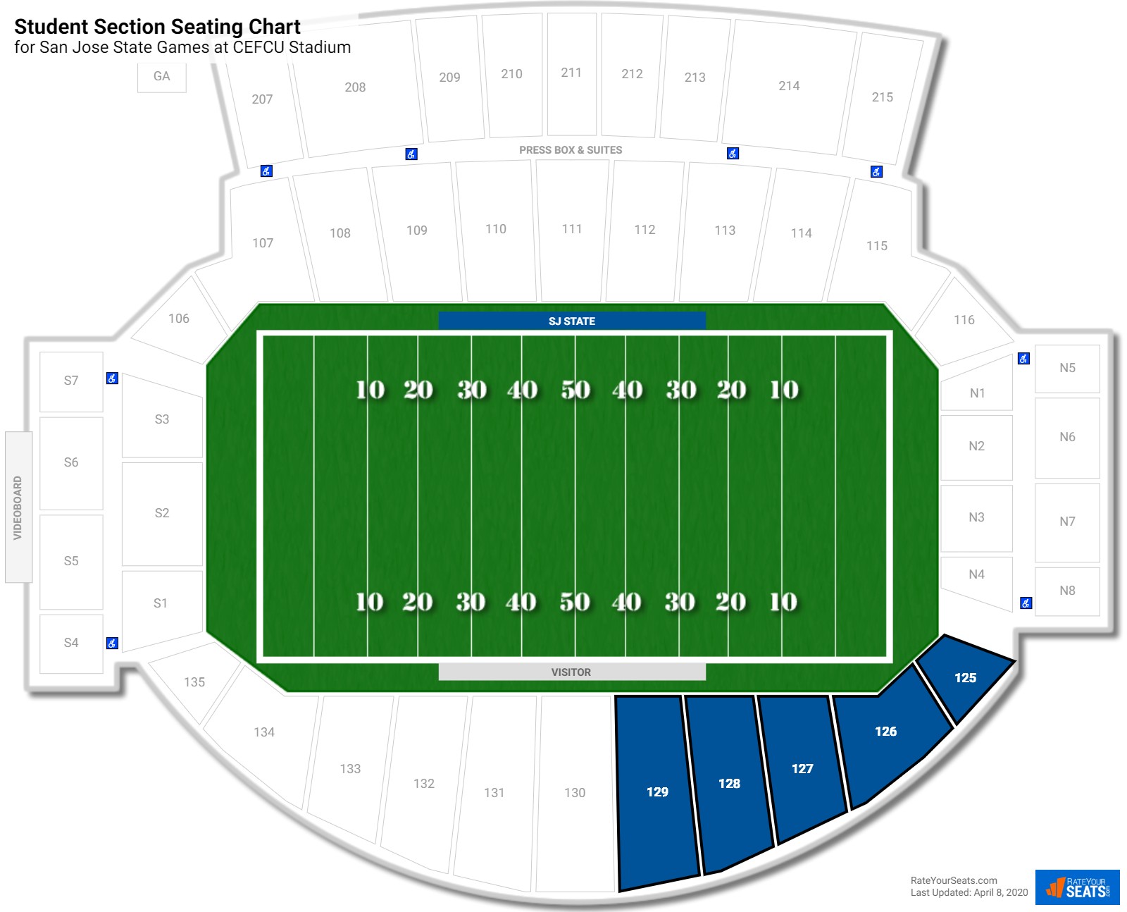San Jose State Spartan Stadium Seating Chart