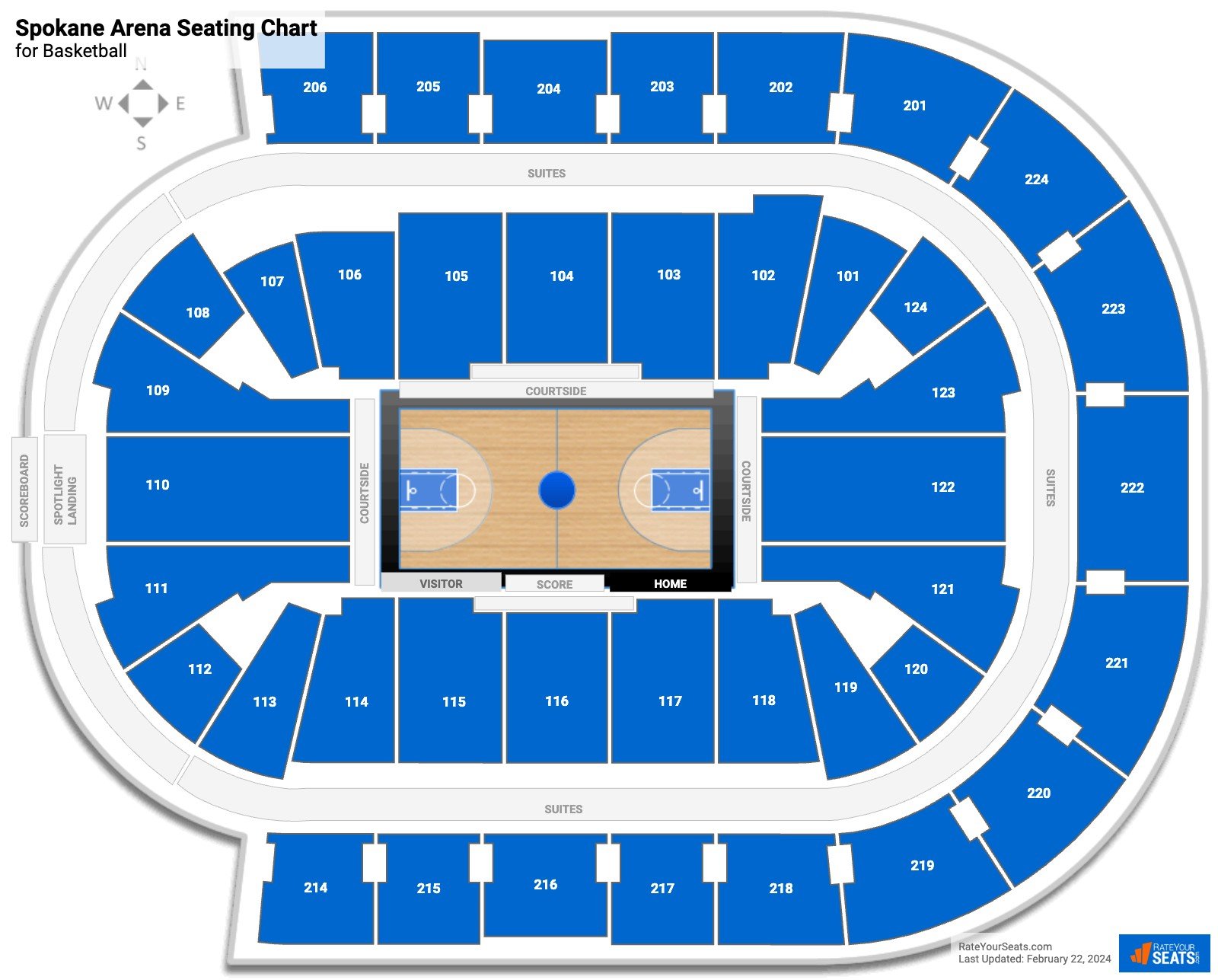 Spokane Arena Basketball Seating Chart
