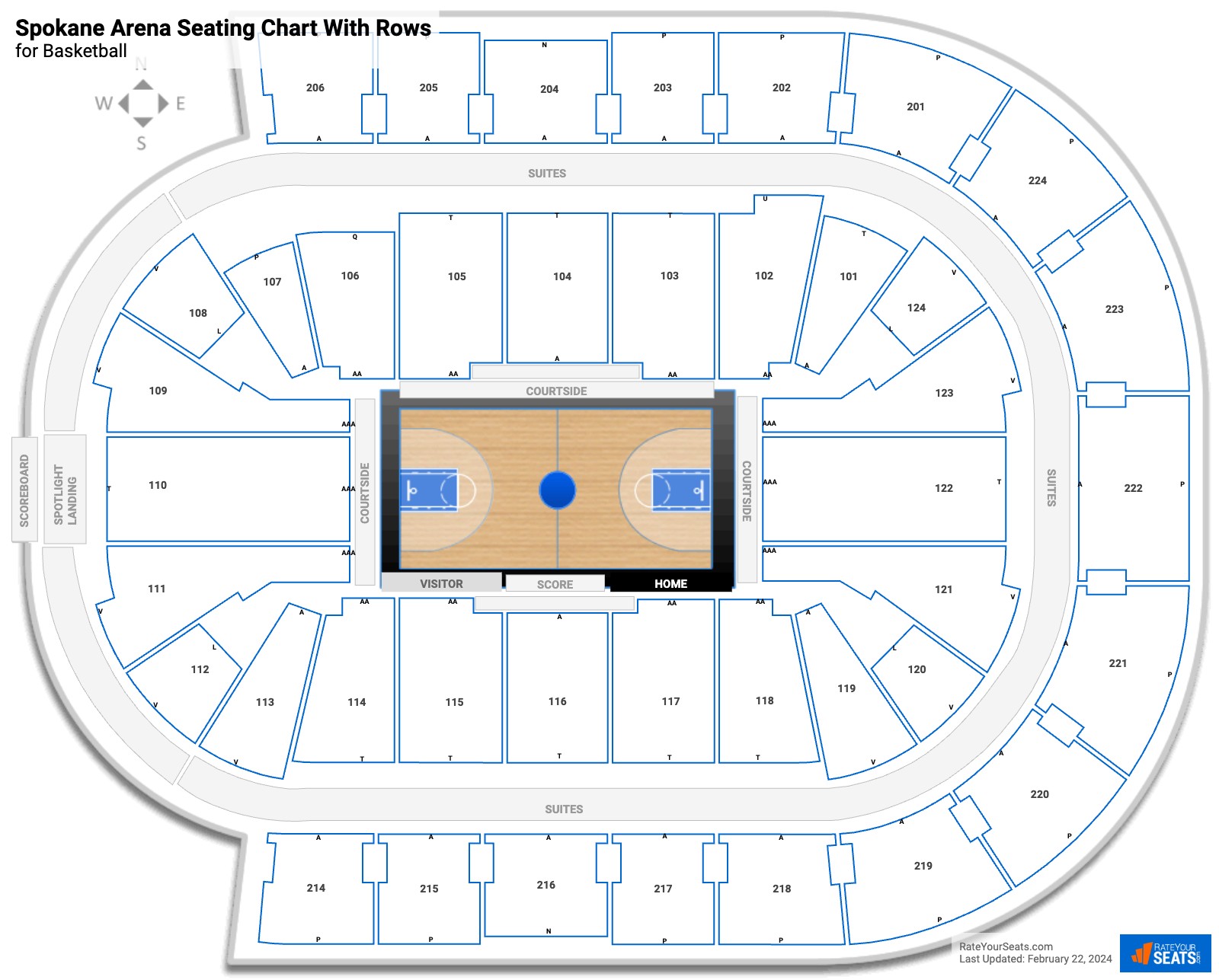 Spokane Arena Seating for Basketball