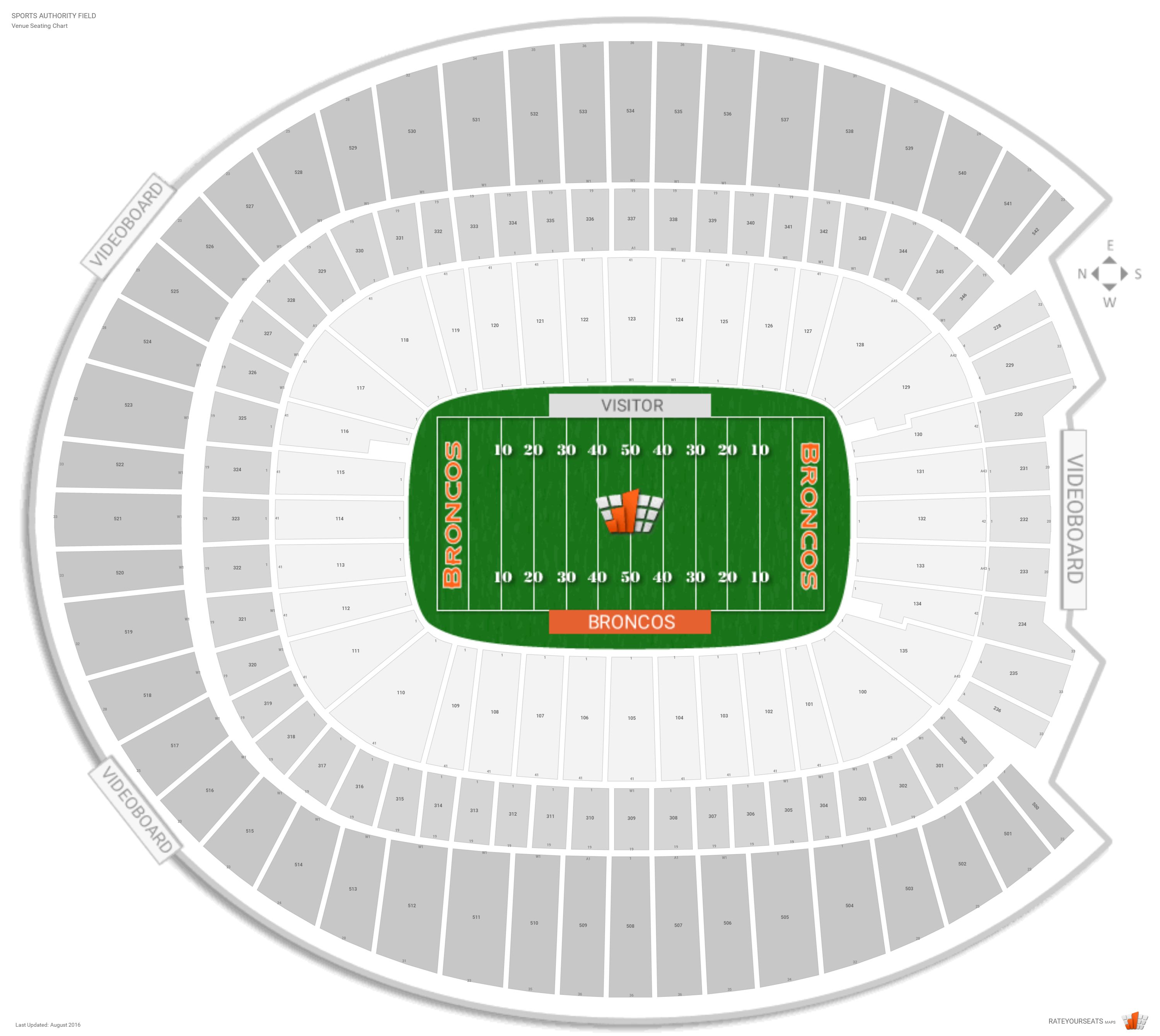 Denver Broncos Club Level Seating Chart