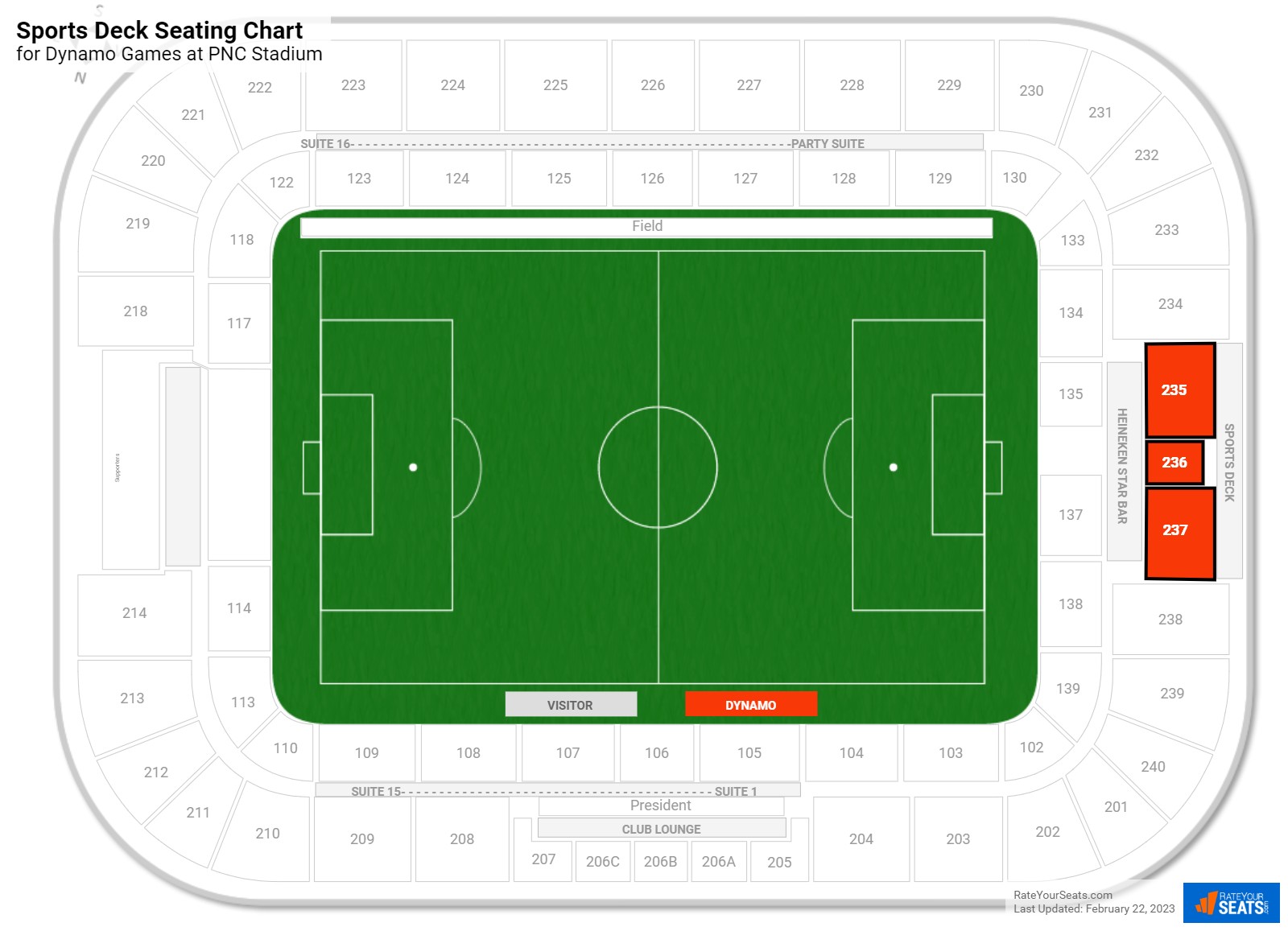 click to enlarge Dynamo Sports Deck Seating Chart at Shell Energy Stadium