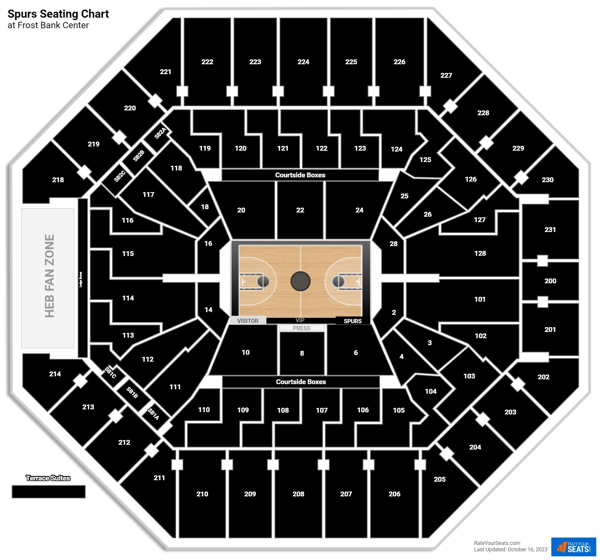 San Antonio Spurs Seating Chart at AT&T Center