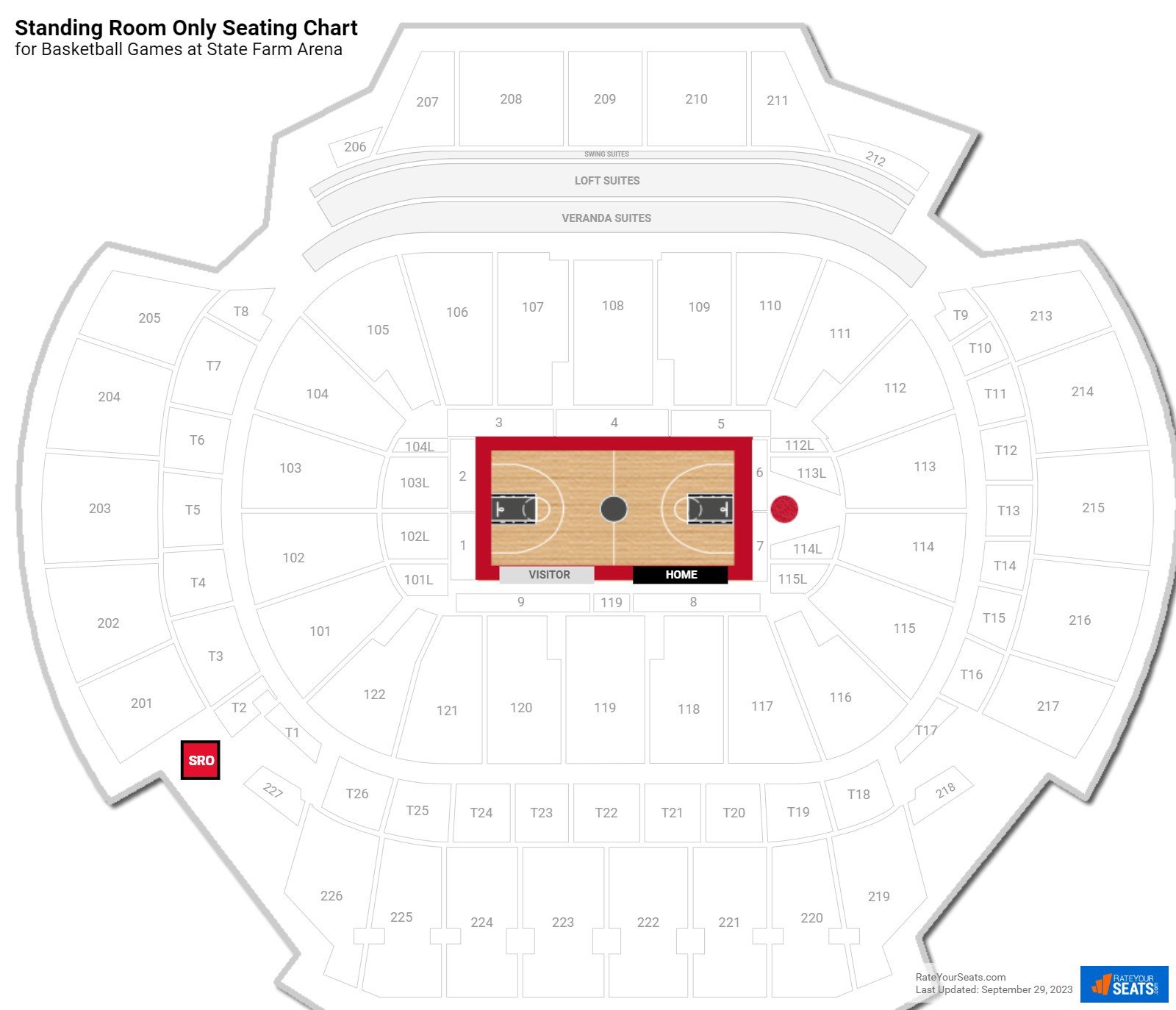 Basketball Standing Room Only Seating Chart at State Farm Arena