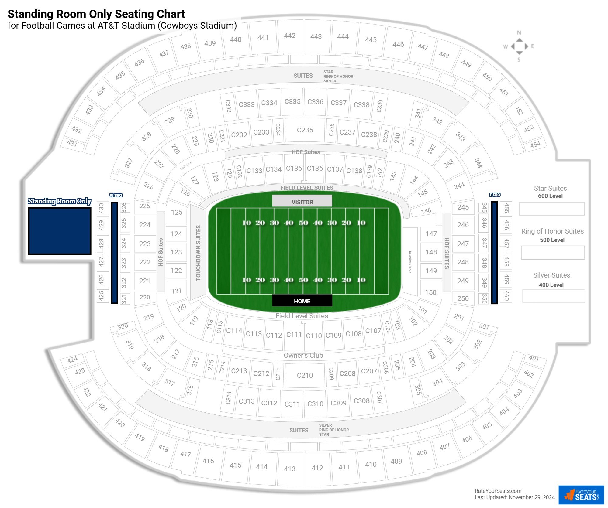 Standing Room Only Tickets At T Stadium Cowboys Rateyourseats Com