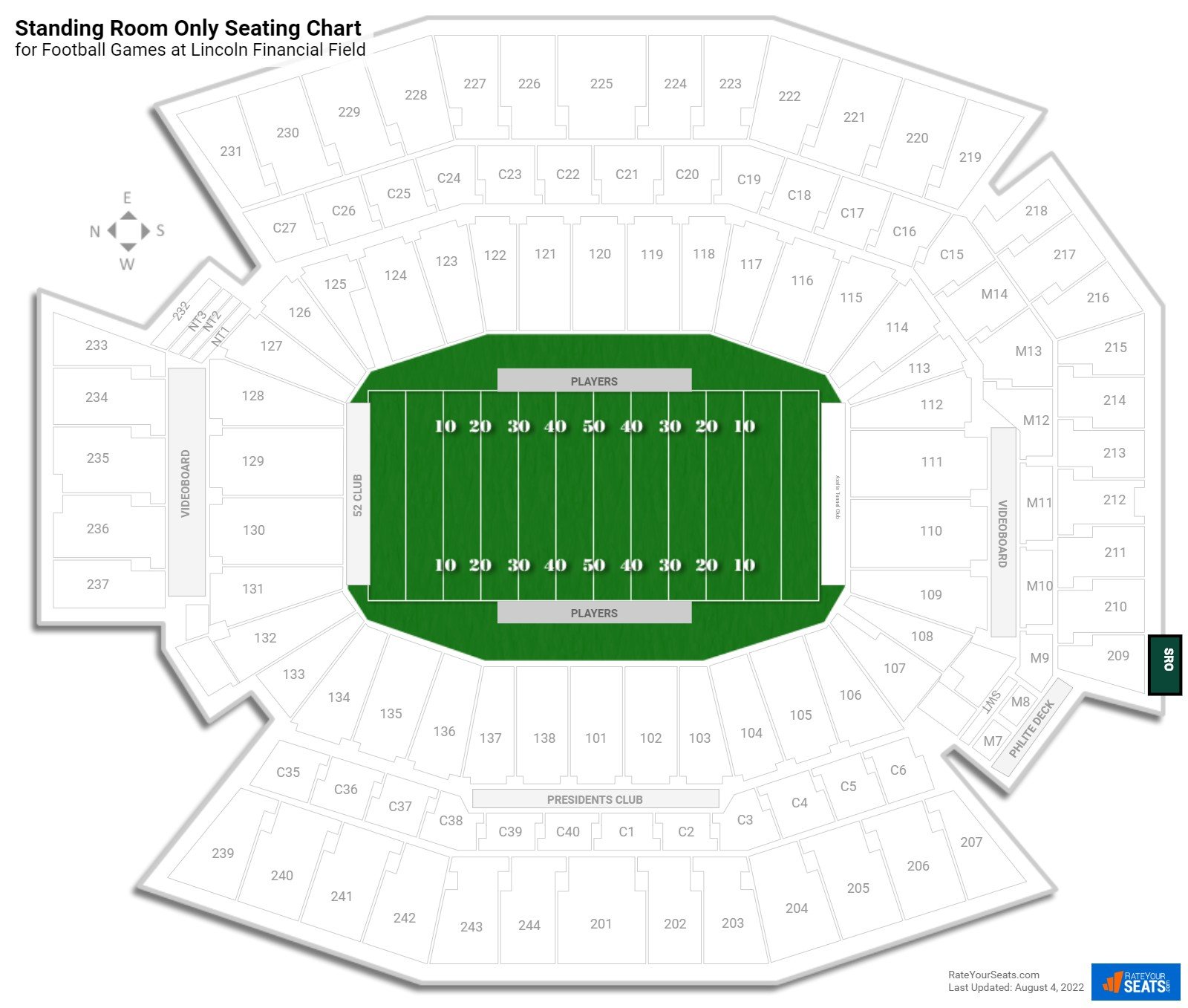 standing room at lincoln financial field
