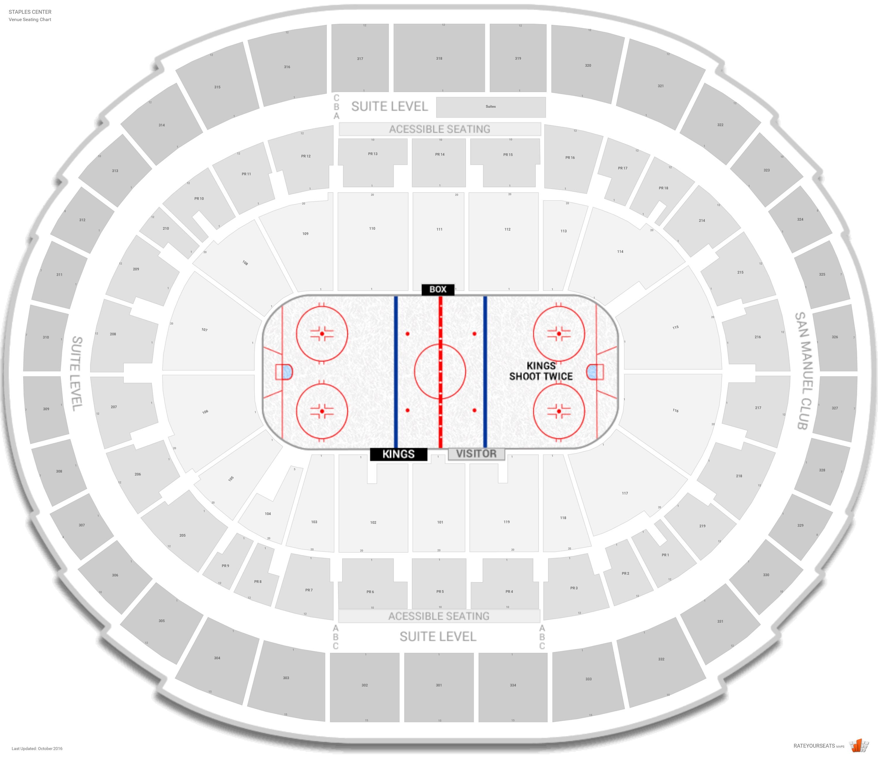 Staples Center Seating Chart For Kings Hockey