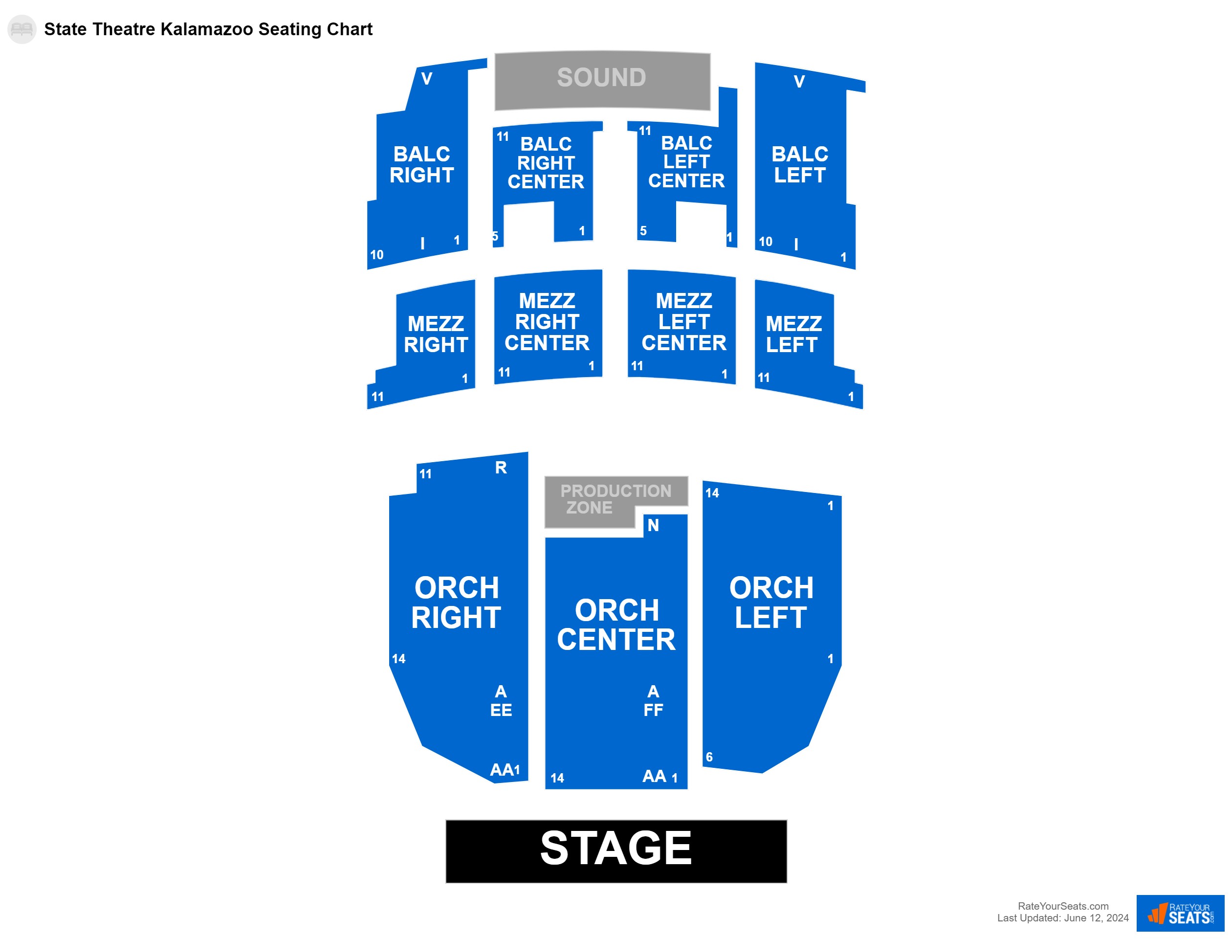 Interactive seating chart Comedy seating chart at State Theatre Kalamazoo