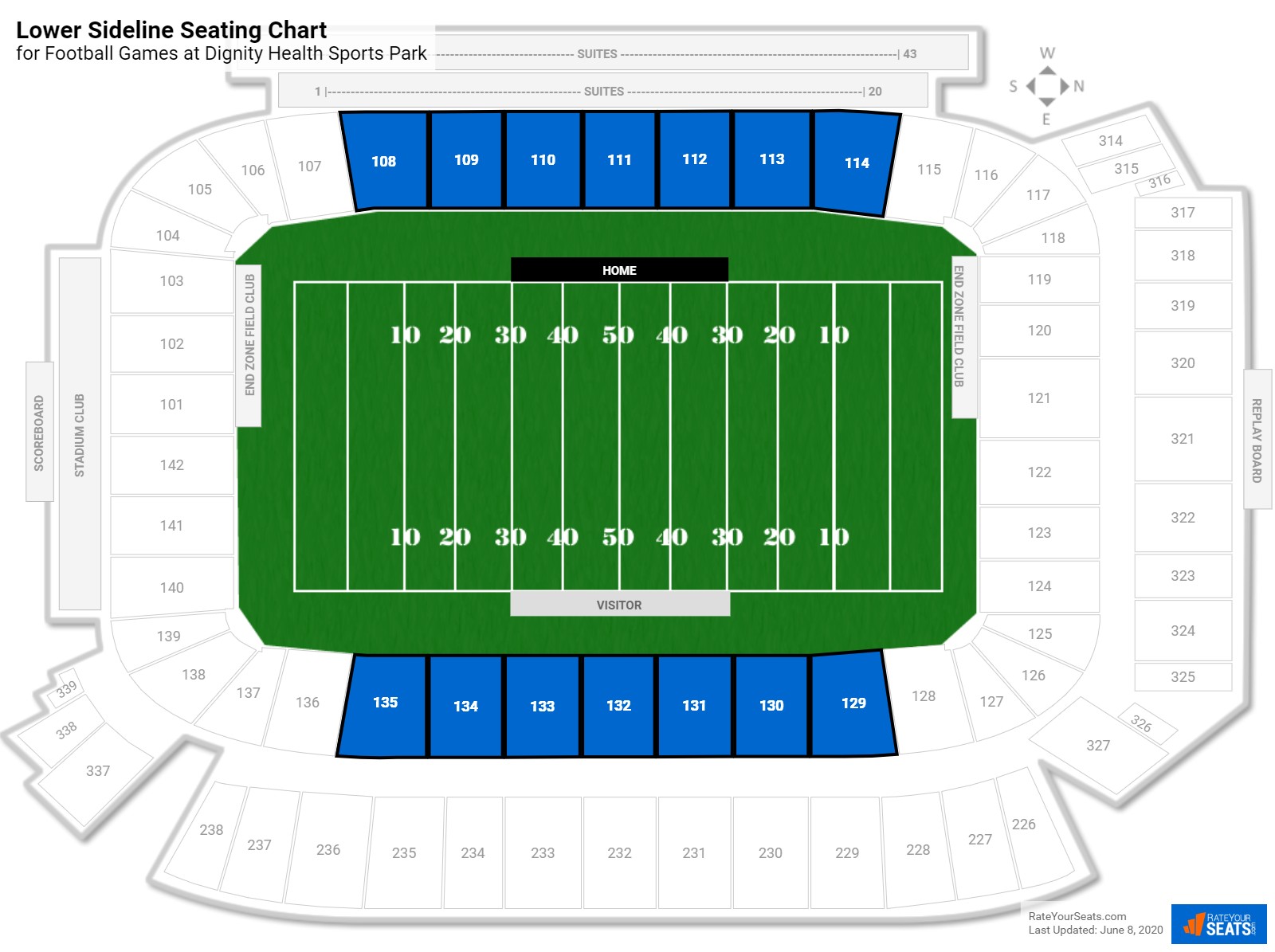 Stubhub Center Seating Chart Rows